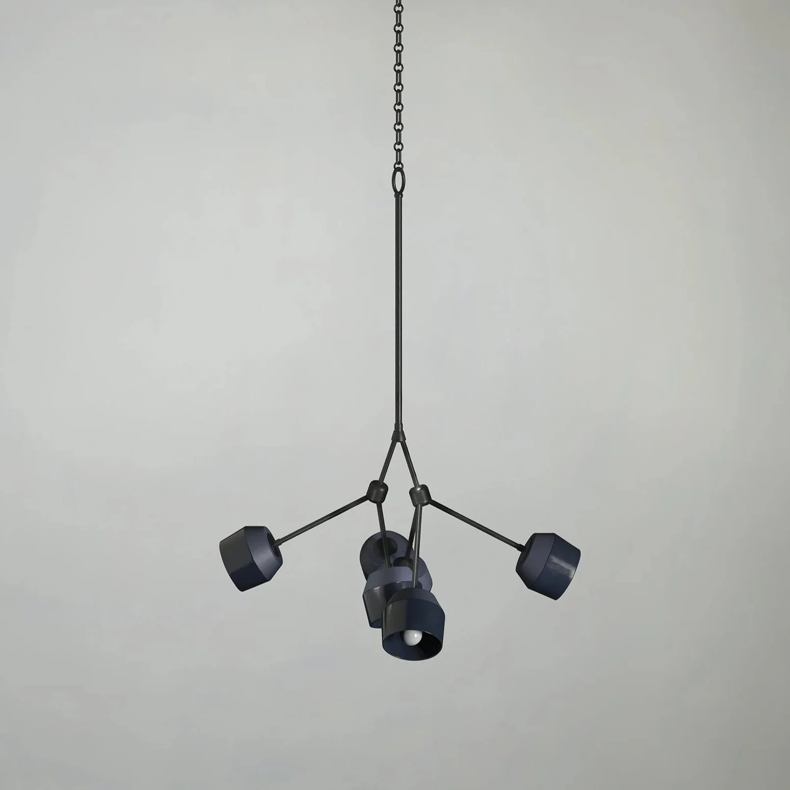 Materia-Forchette-6-Chandelier-Graphite-Porcelain-Blackened-Brass