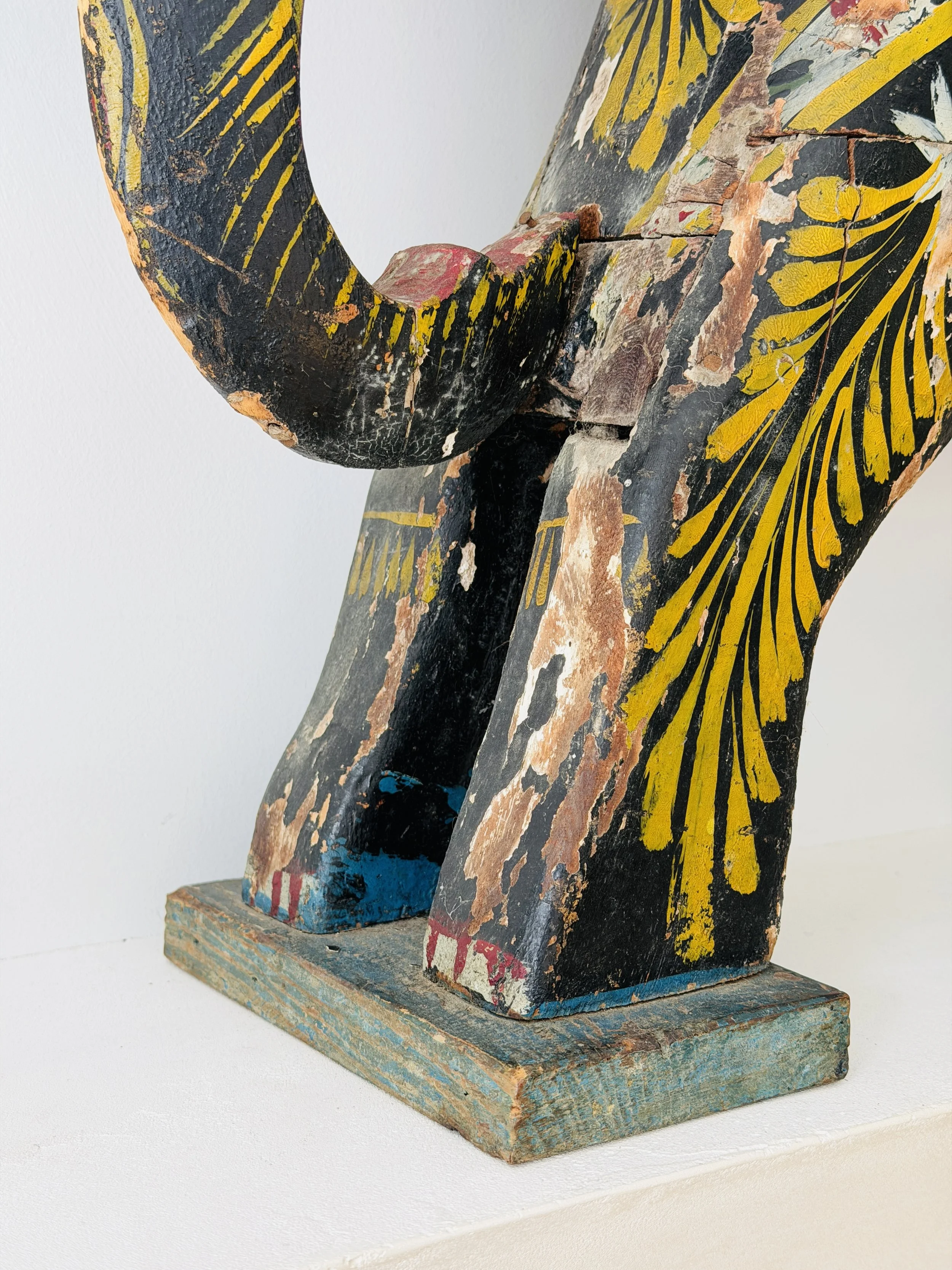 MATERI(A)NTIQUES LARGE PAINTED WOOD ELEPHANT.6.jpg