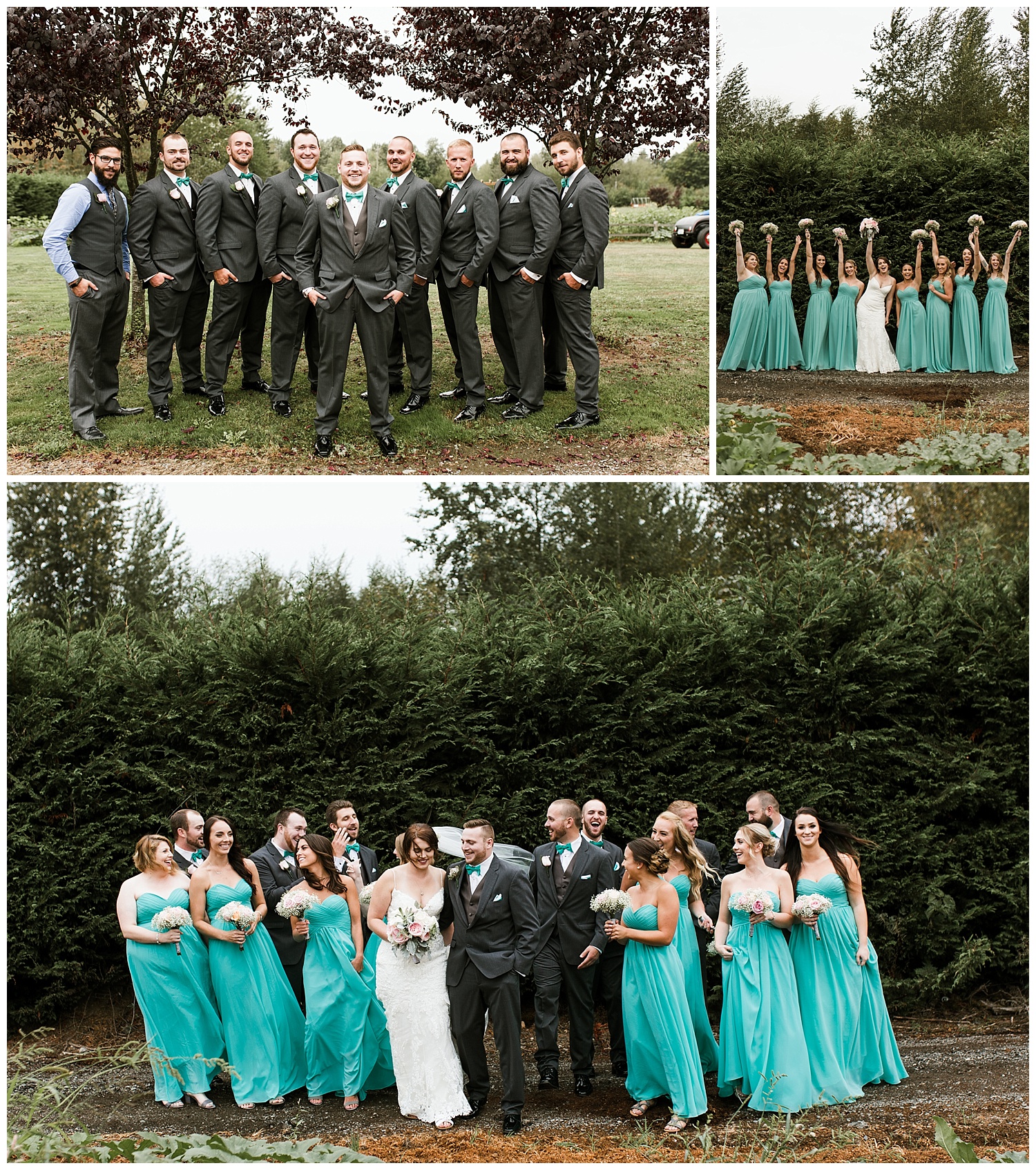 Rustic Chic Wedding |  Bridal Party Photos | PNW wedding photographer 