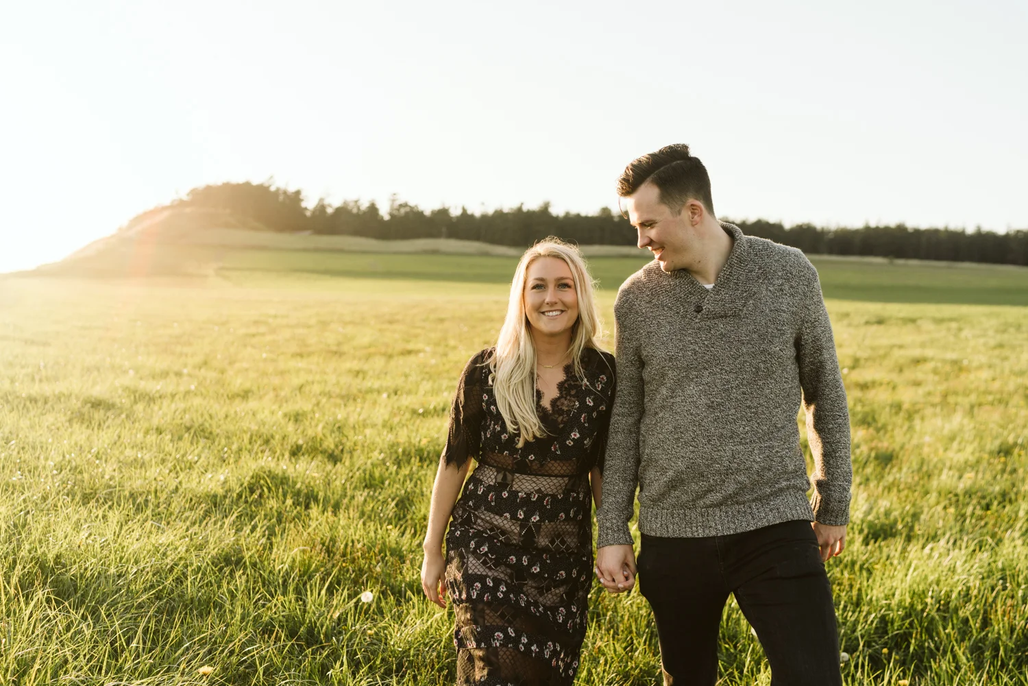 sunset engagement session on whidbey island - kelly & brendan - seattle wedding photographer