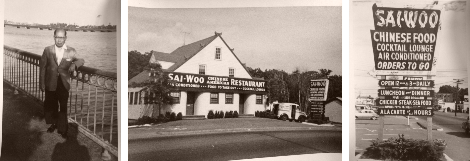 The Wang sisters' grandfather and his restaurant in Weymouth, Mass. 