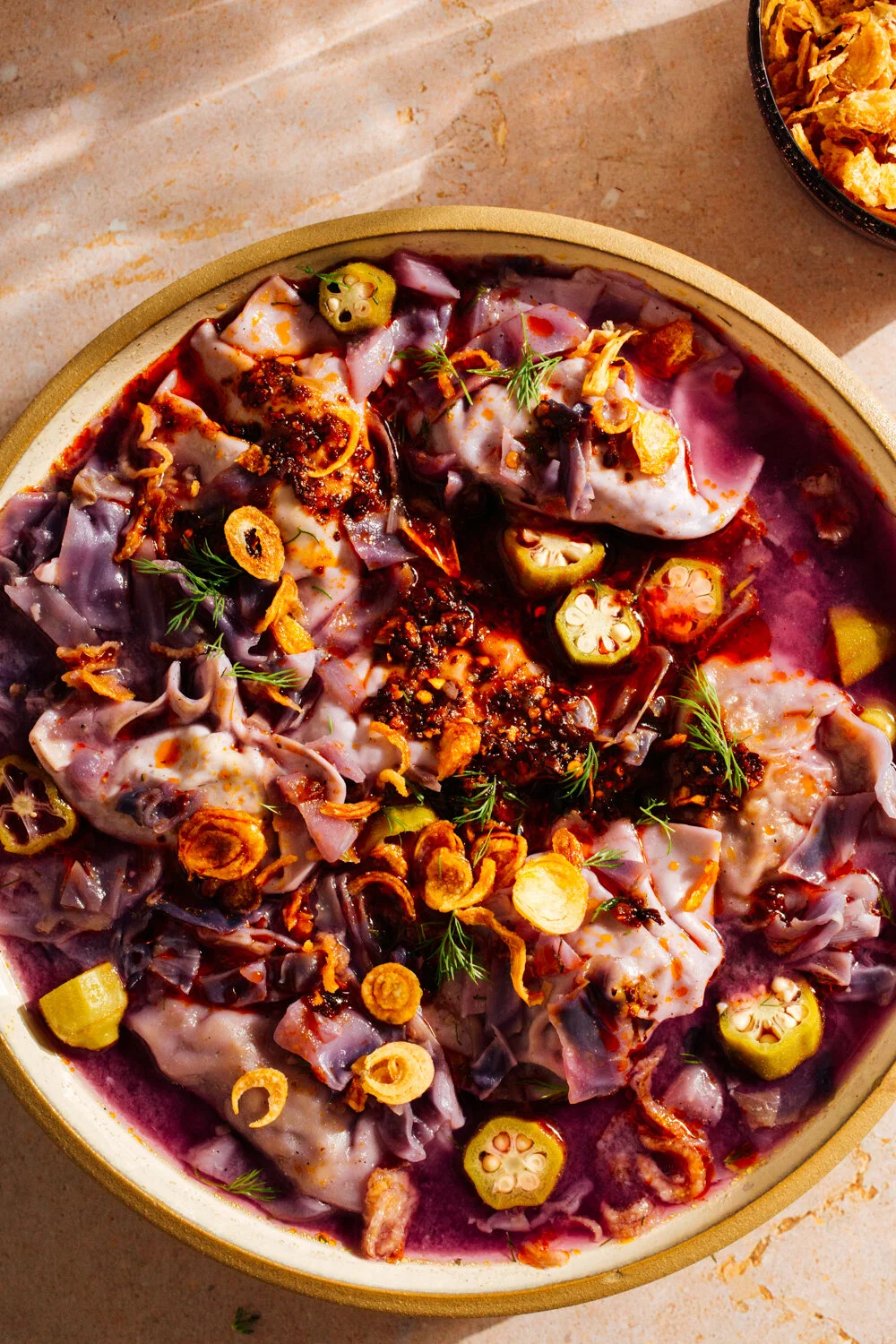 Purple Cabbage Soup with Miso, Garlic & Dumplings — The World in a Pocket