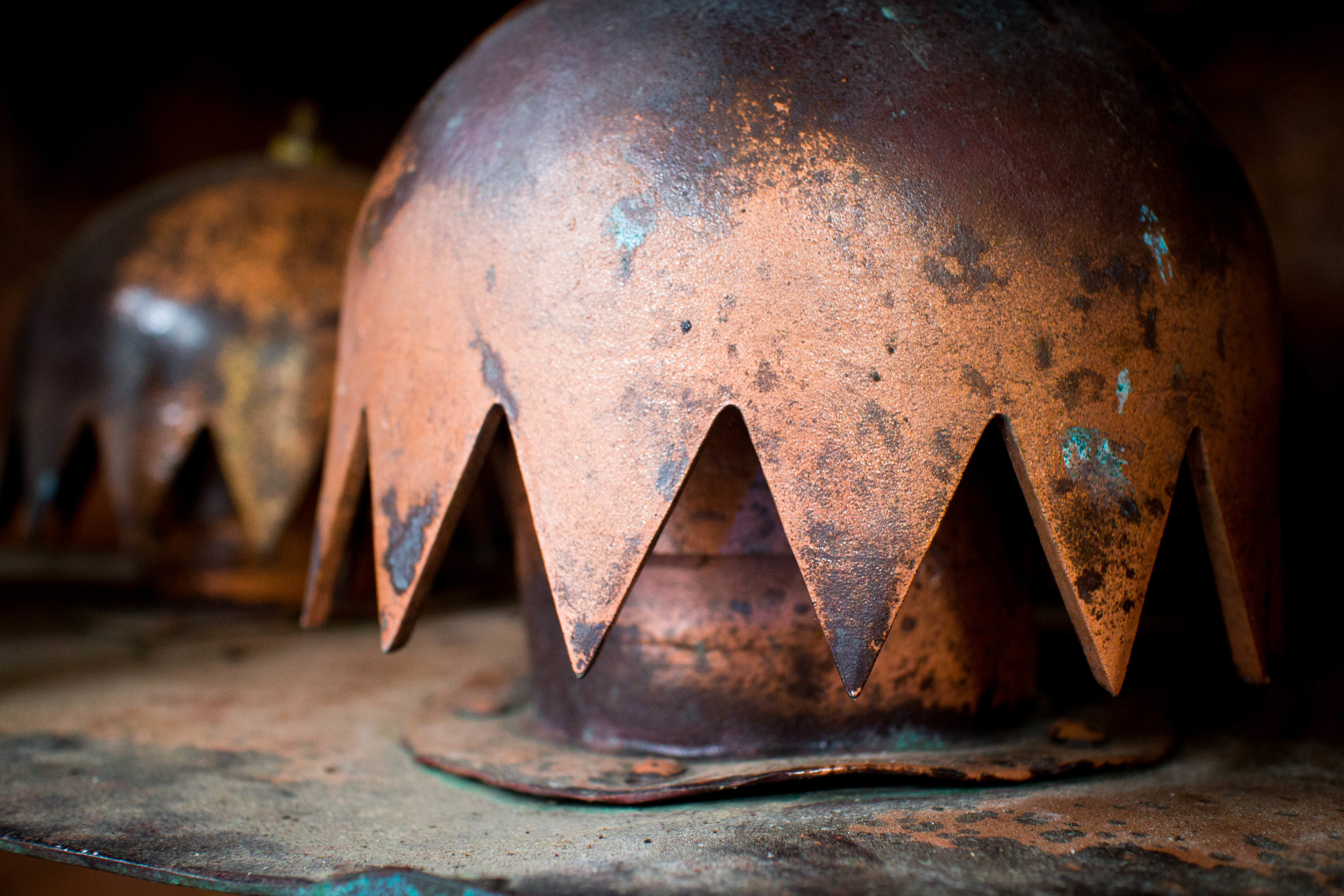 Detail, condensing cap, copper Creole still