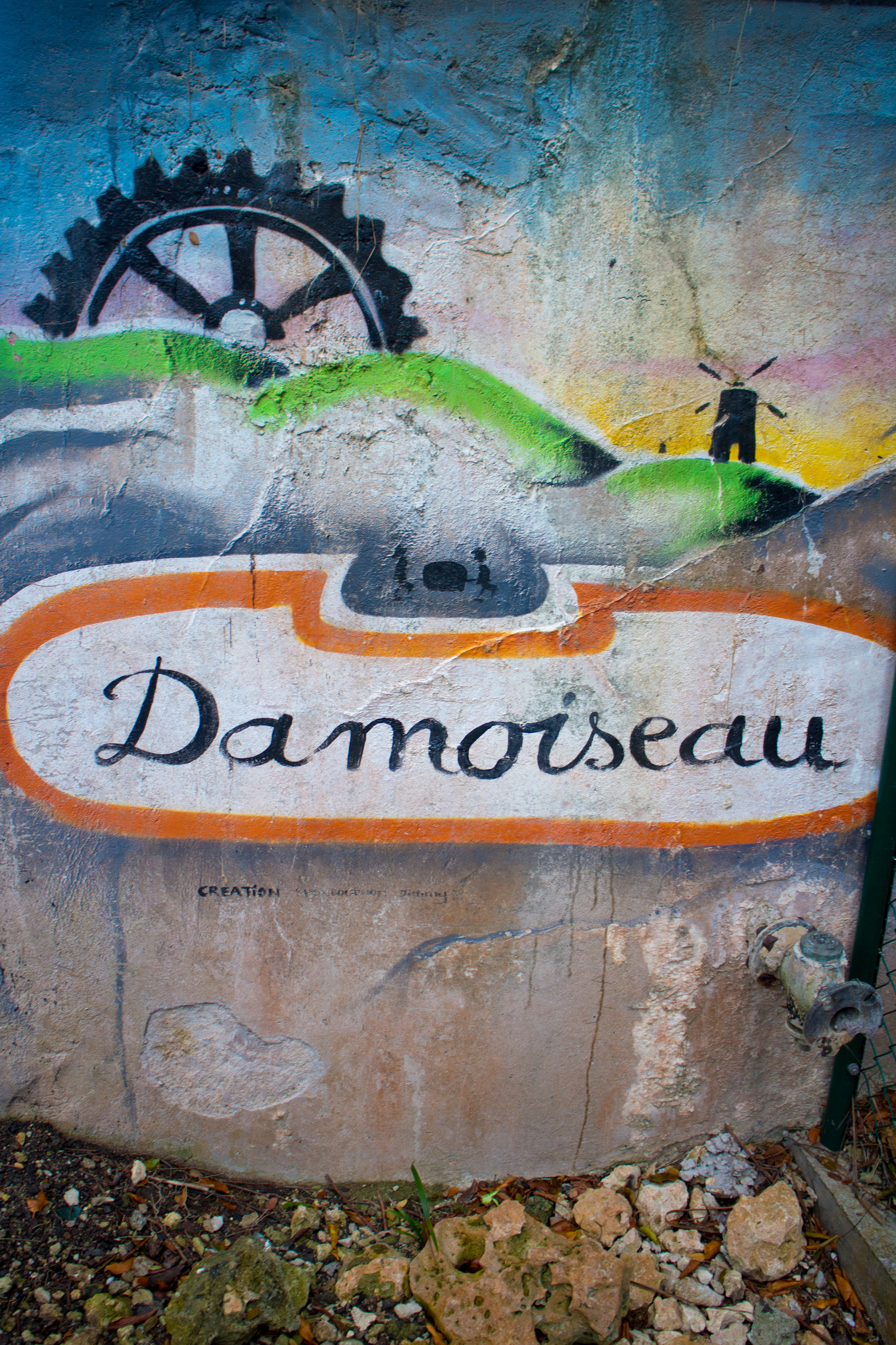 Damoiseau logo in mural