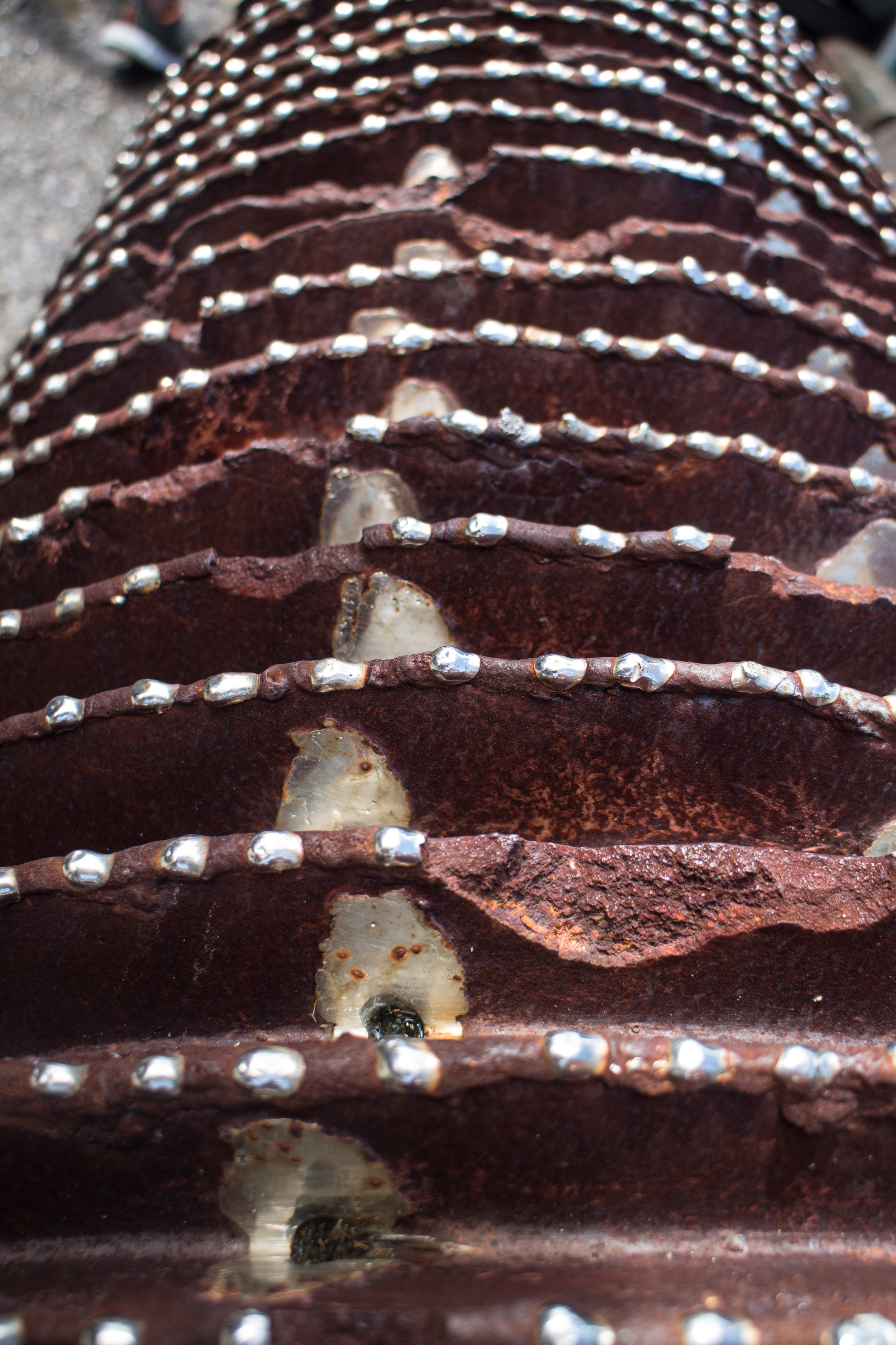 Detail of rusted crushing wheel