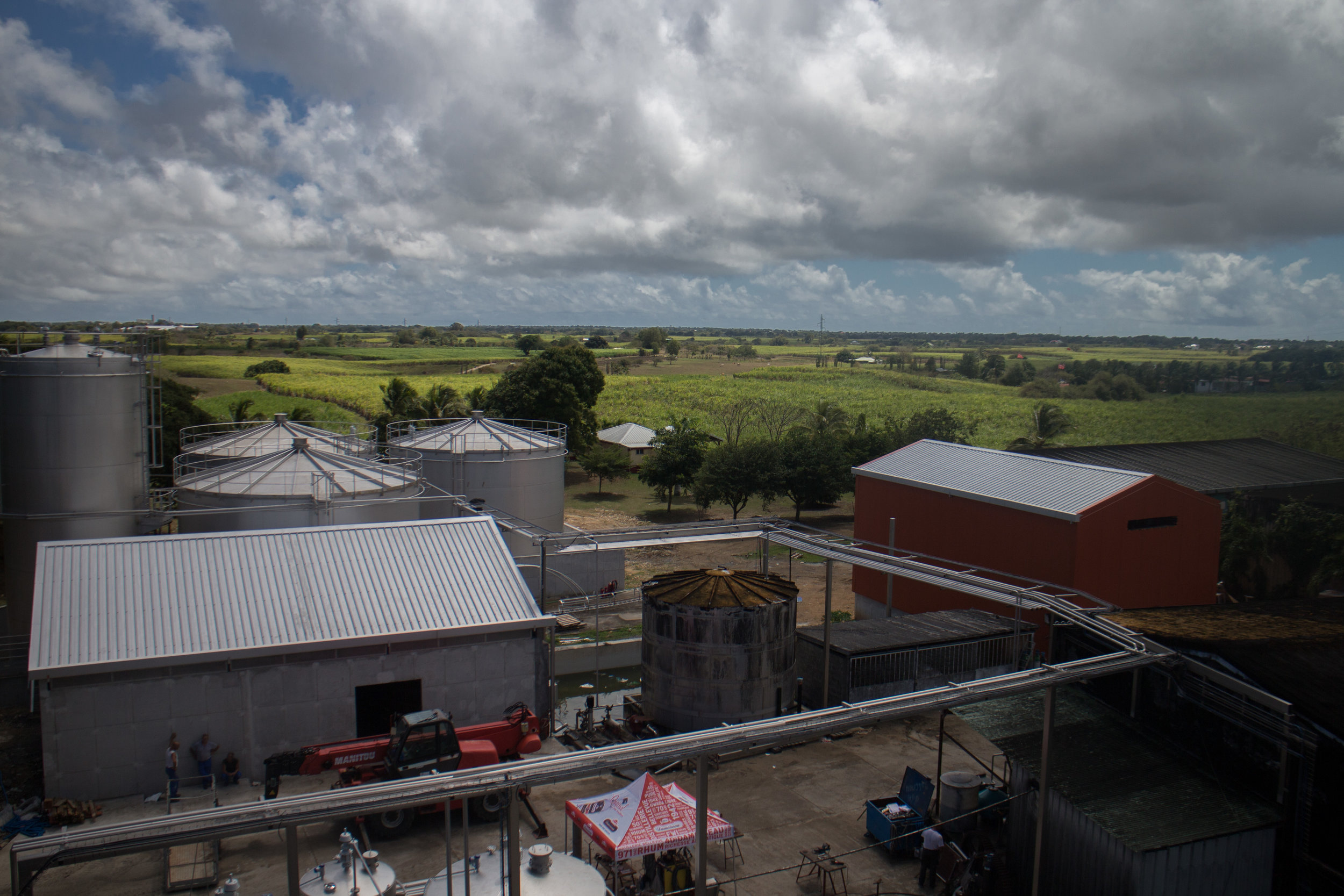 Line carrying distillate away from the stills and to holding area