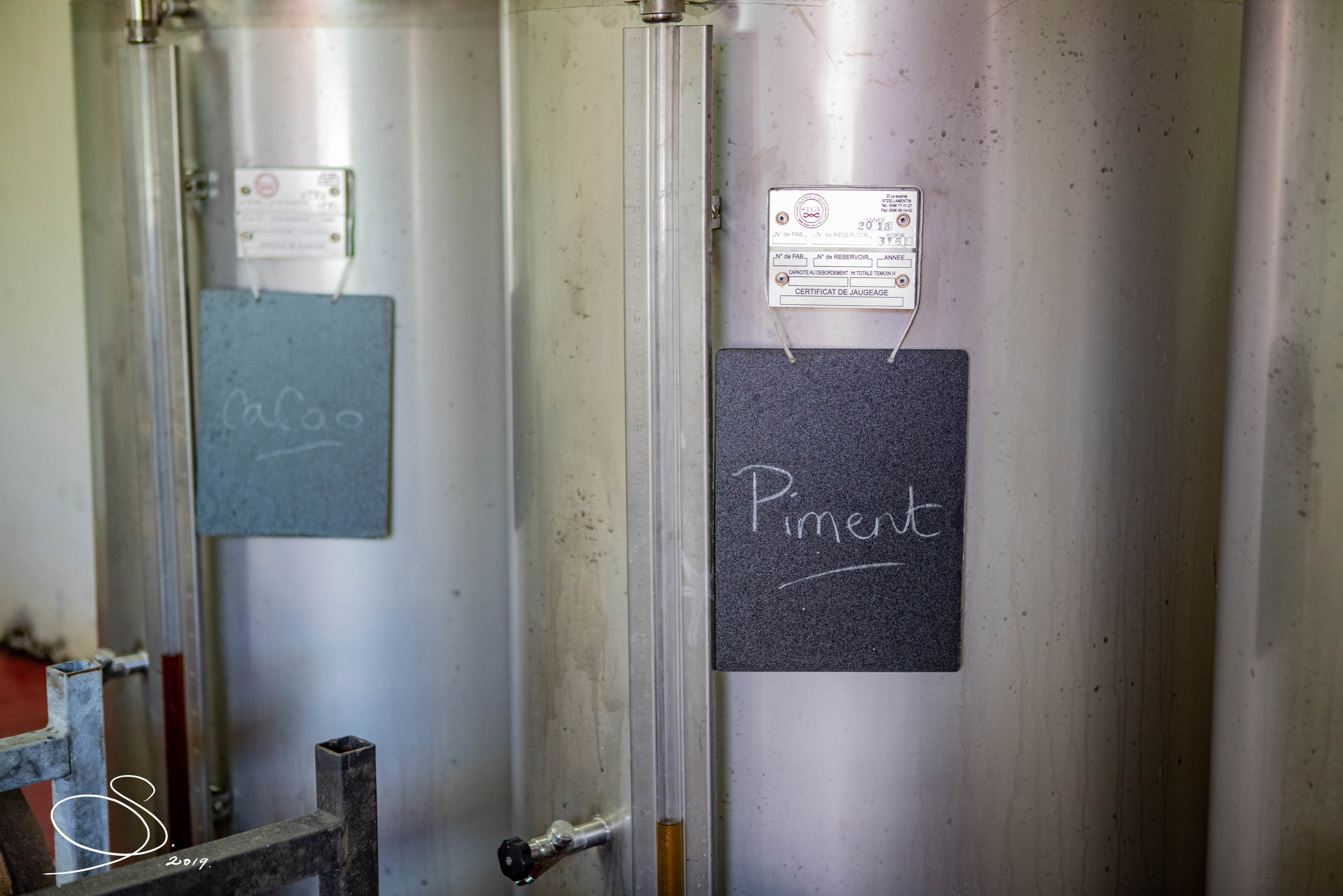 Holding tanks for the new J.M. bitters