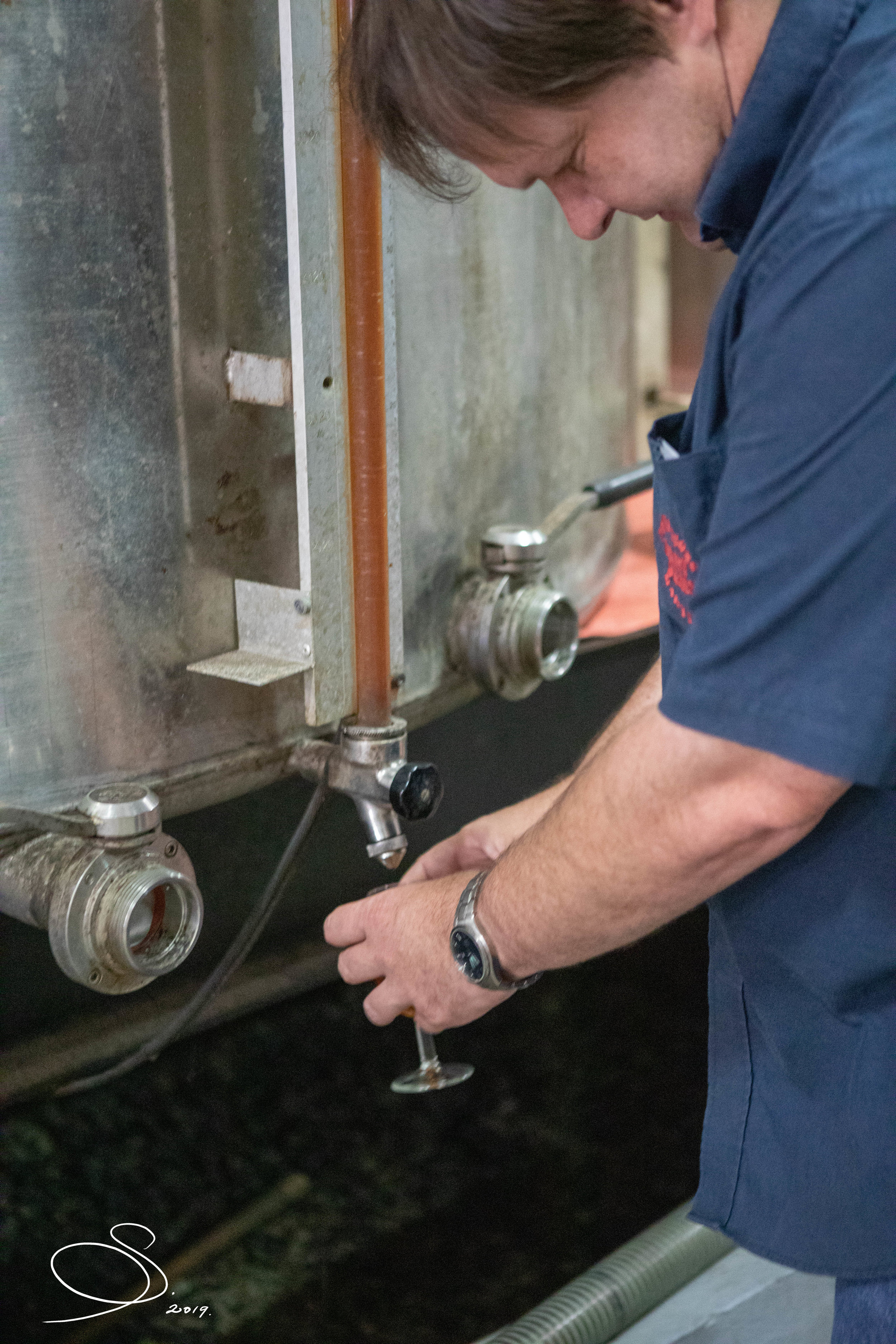 tasting from the holding tanks