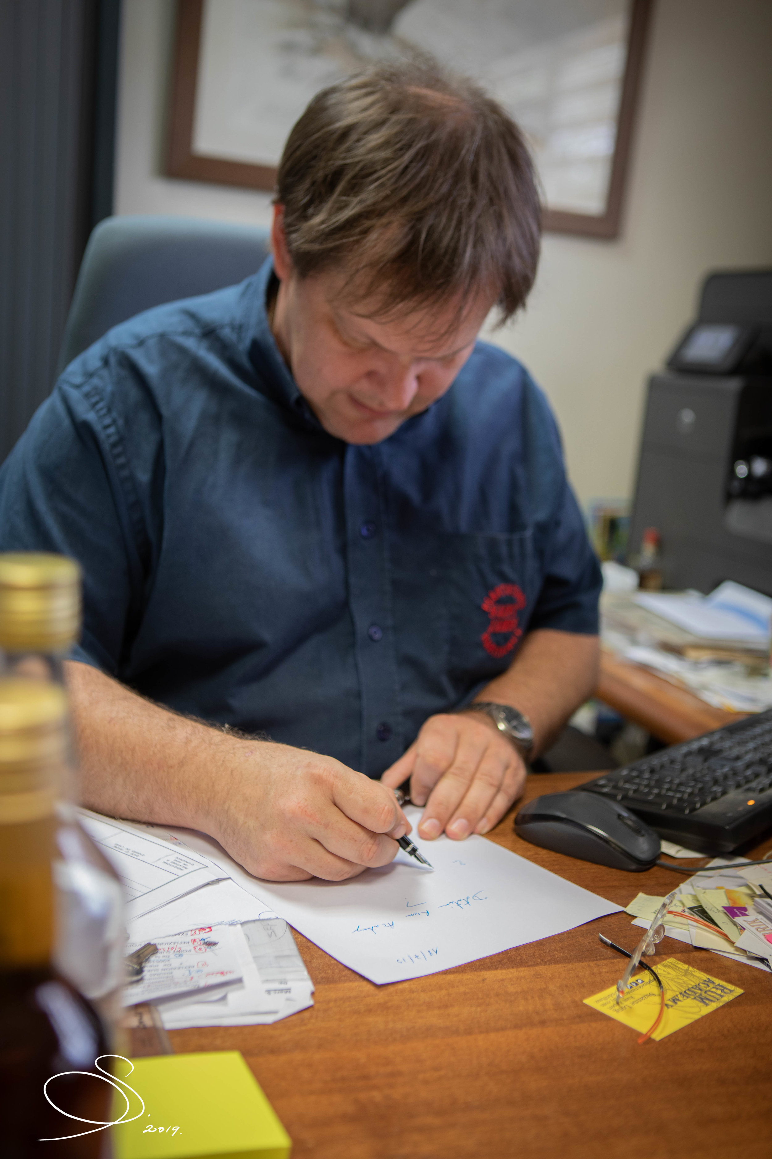M. Sassier writing us a prescription for rhum