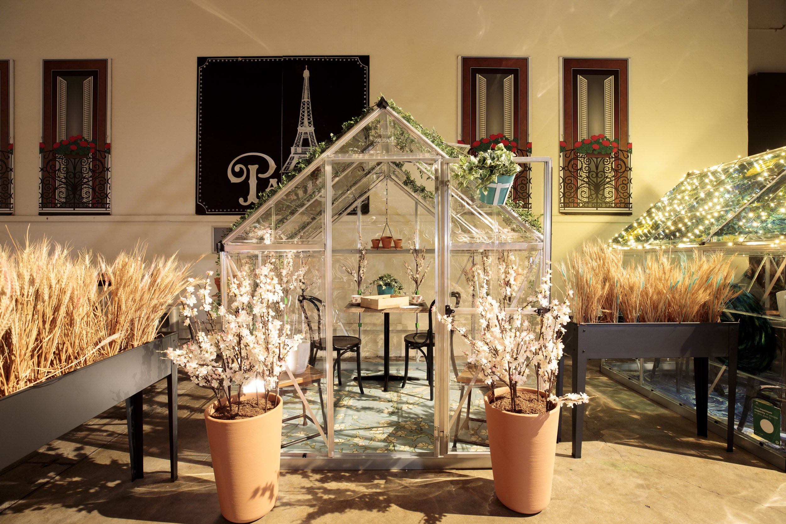   VAN GOGH’S VILLAGE   The bespoke styled greenhouses inspired by Van Gogh’s most famous works: Café de Paris, Almond Blossoms, Sunflowers and The Starry Night — offered visitors tailored food &amp; beverage packages to enjoy pre or post the experien