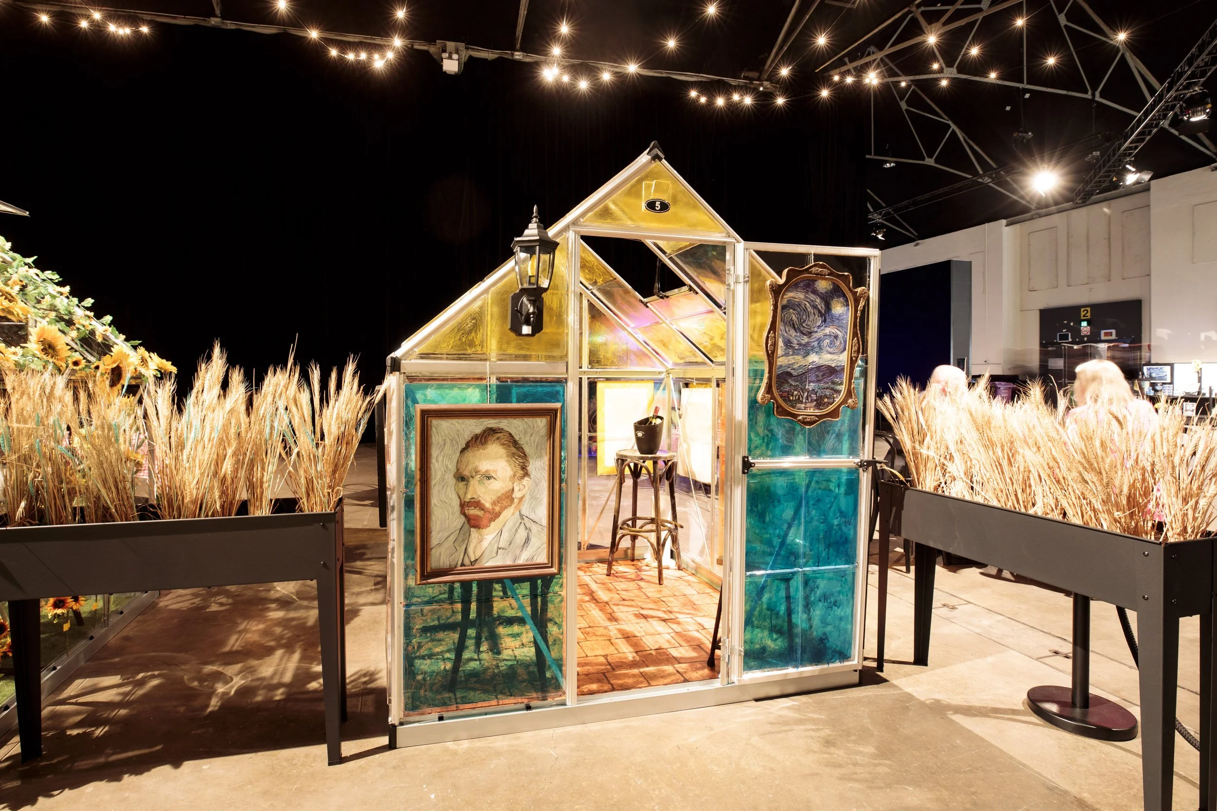   VAN GOGH’S VILLAGE   The bespoke styled greenhouses inspired by Van Gogh’s most famous works: Café de Paris, Almond Blossoms, Sunflowers and The Starry Night — offered visitors tailored food &amp; beverage packages to enjoy pre or post the experien
