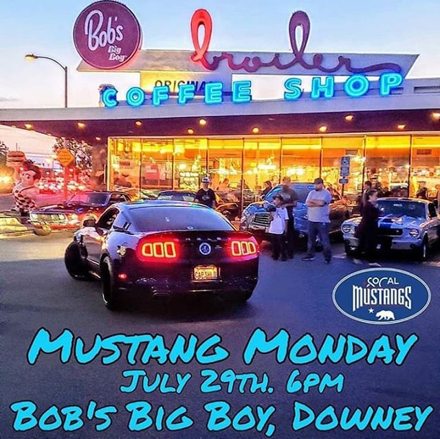 Tomorrow is @socalmustangs monthly meet up @bobsbigboydowney at 6pm. Every last Monday of the month. #socalmustangs #bobsbigboydowney #mustangmondays #mustang #mustangwheels #mustangupholstery #mustangparts #shelby #gt350 #mustangs4life #mustangcountryinternational