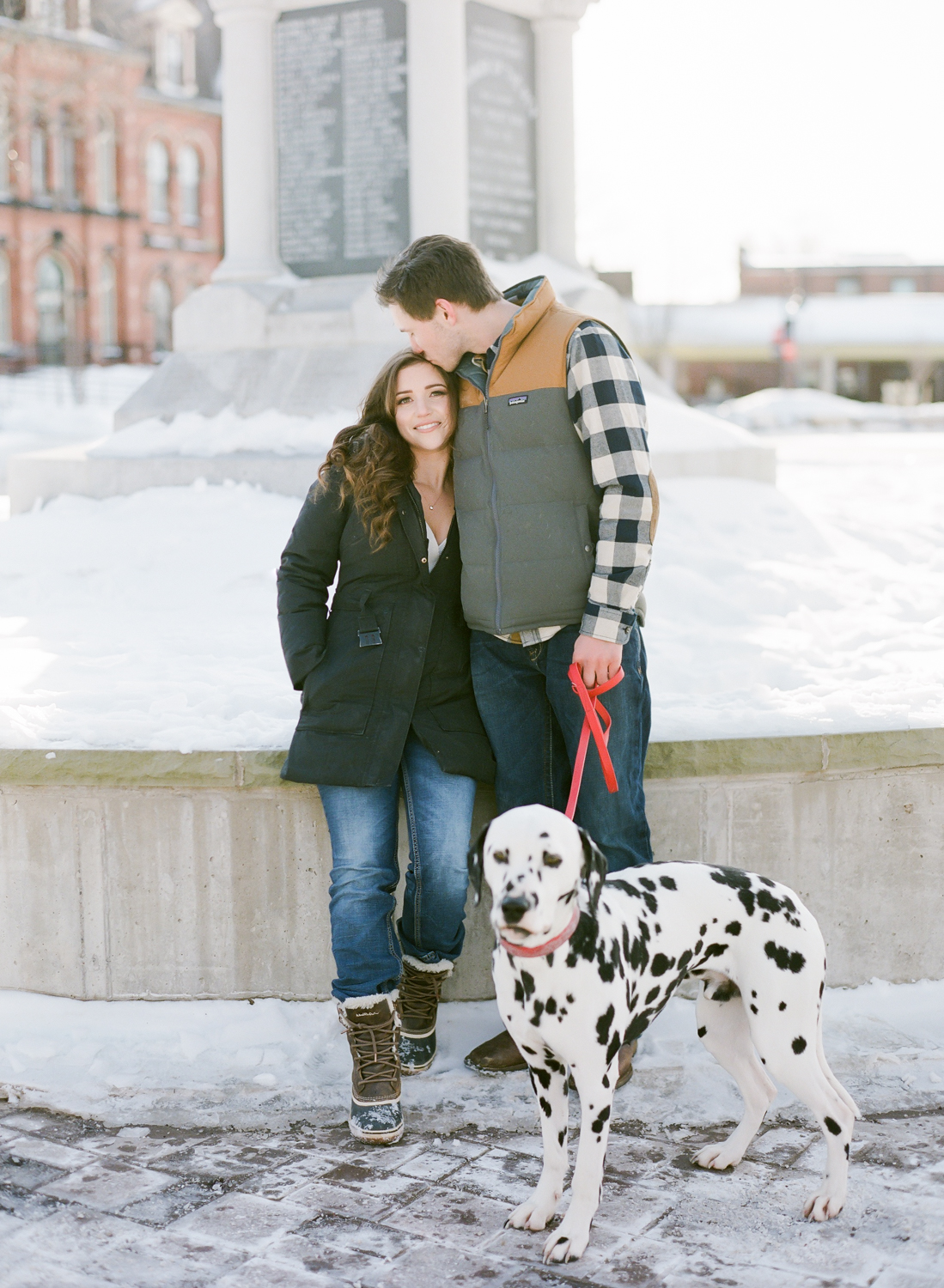  Halifax Wedding Photographer, winter engagement session, Truro Nova Scotia, Canadian Engagement Session, Jacqueline Anne Photography, Dog in engagement session, Film Engagement Session 