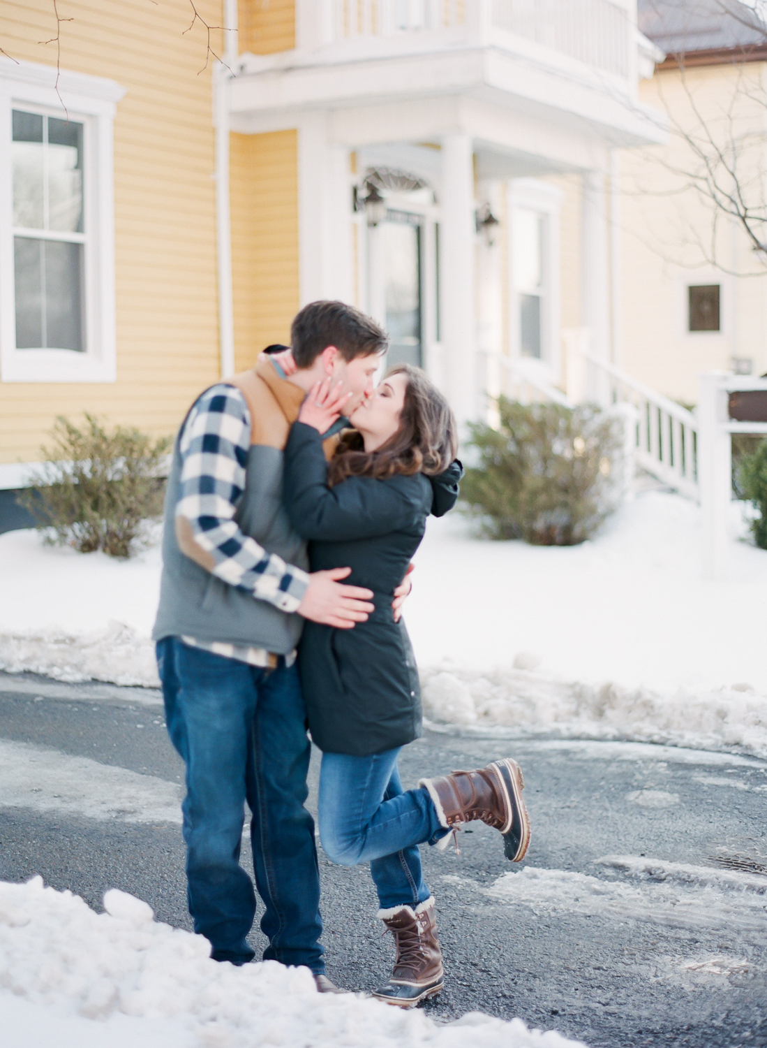  Halifax Wedding Photographer, winter engagement session, Truro Nova Scotia, Canadian Engagement Session, Jacqueline Anne Photography, Dog in engagement session, Film Engagement Session 