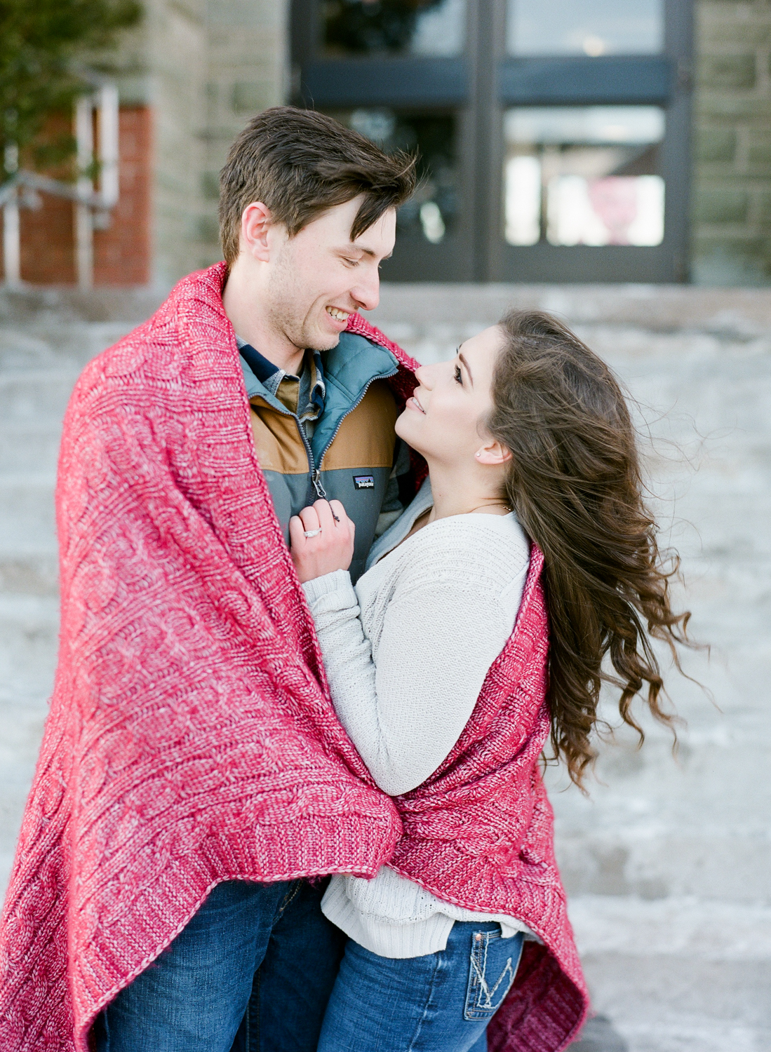  Halifax Wedding Photographer, winter engagement session, Truro Nova Scotia, Canadian Engagement Session, Jacqueline Anne Photography, Dog in engagement session, Film Engagement Session 