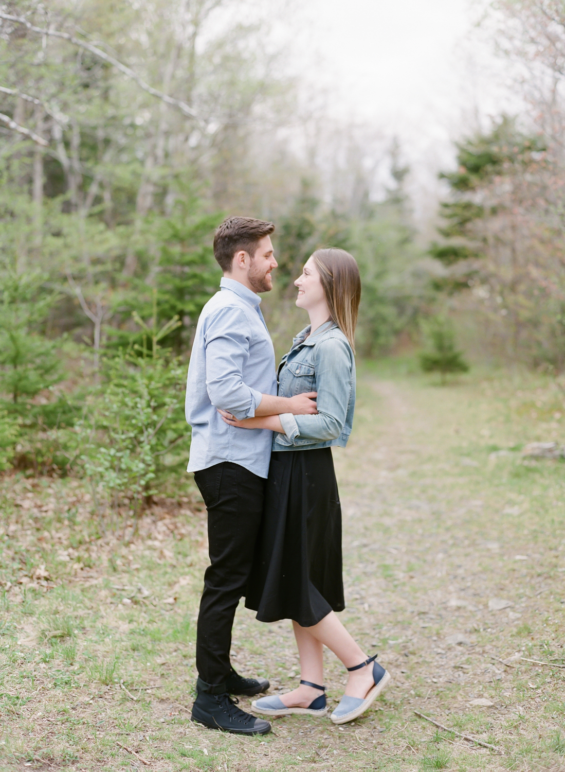 Halifax Engagement Session, Young Couple, In Forest, Captured by Jacqueline Anne Photography, Halifax Wedding Photographer, based in Nova Scotia.