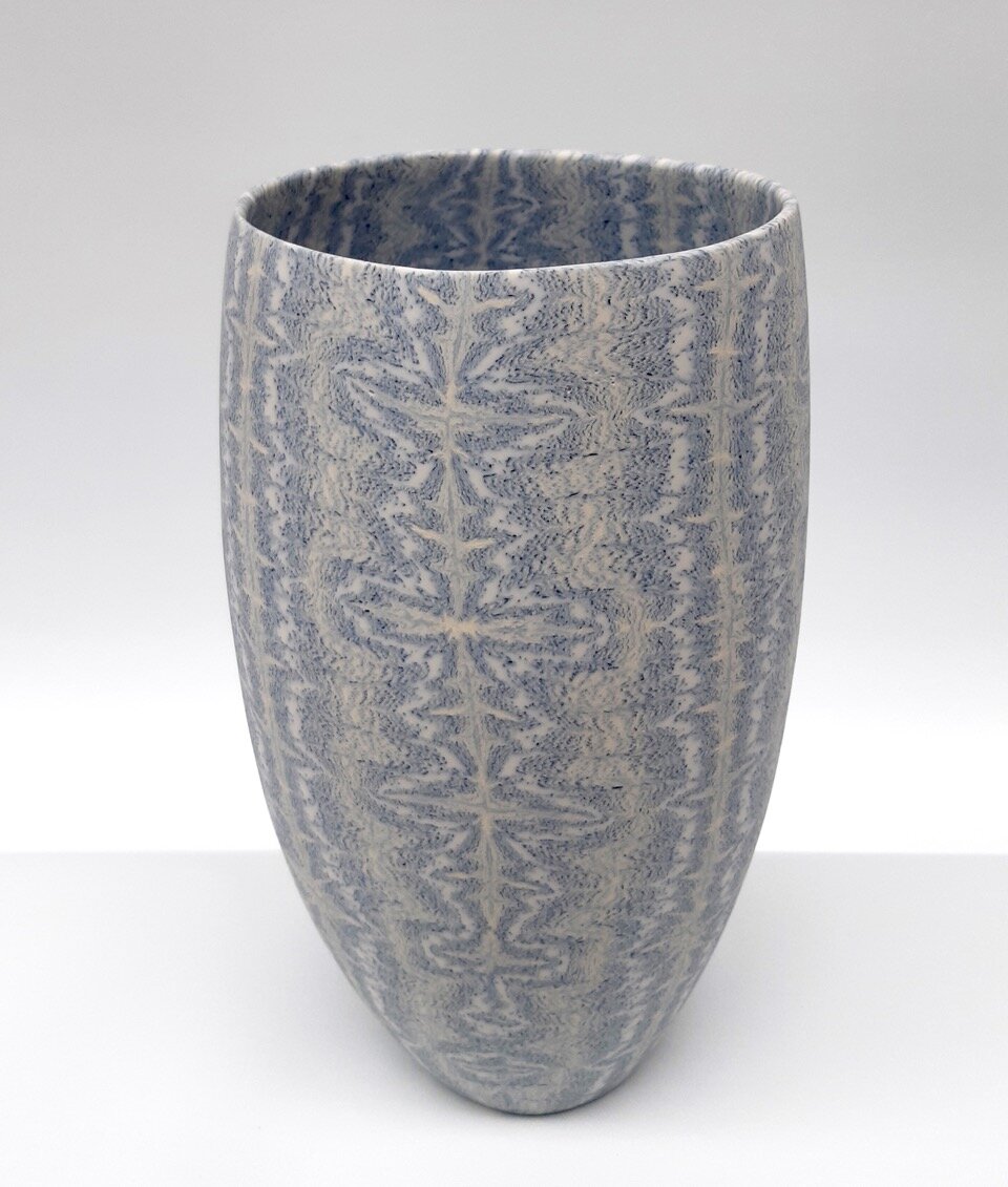 David Pottinger, Blue & White Nerikomi Vessel, H25 x W13.5 cm.jpeg