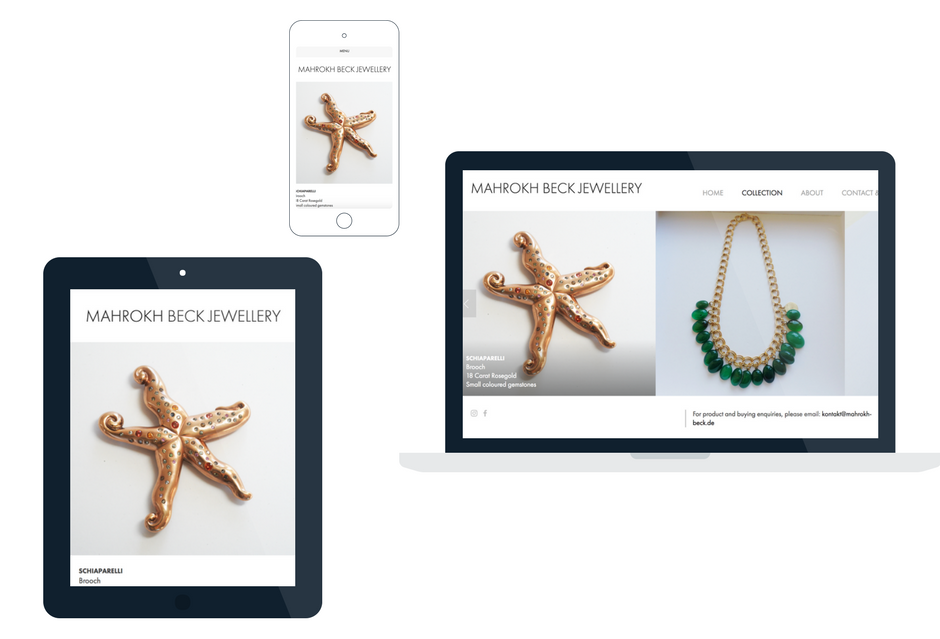 The website is optimized for all mobile and desktop devices in order to allow for customers to enjoy the best visual experience of this unique collection.