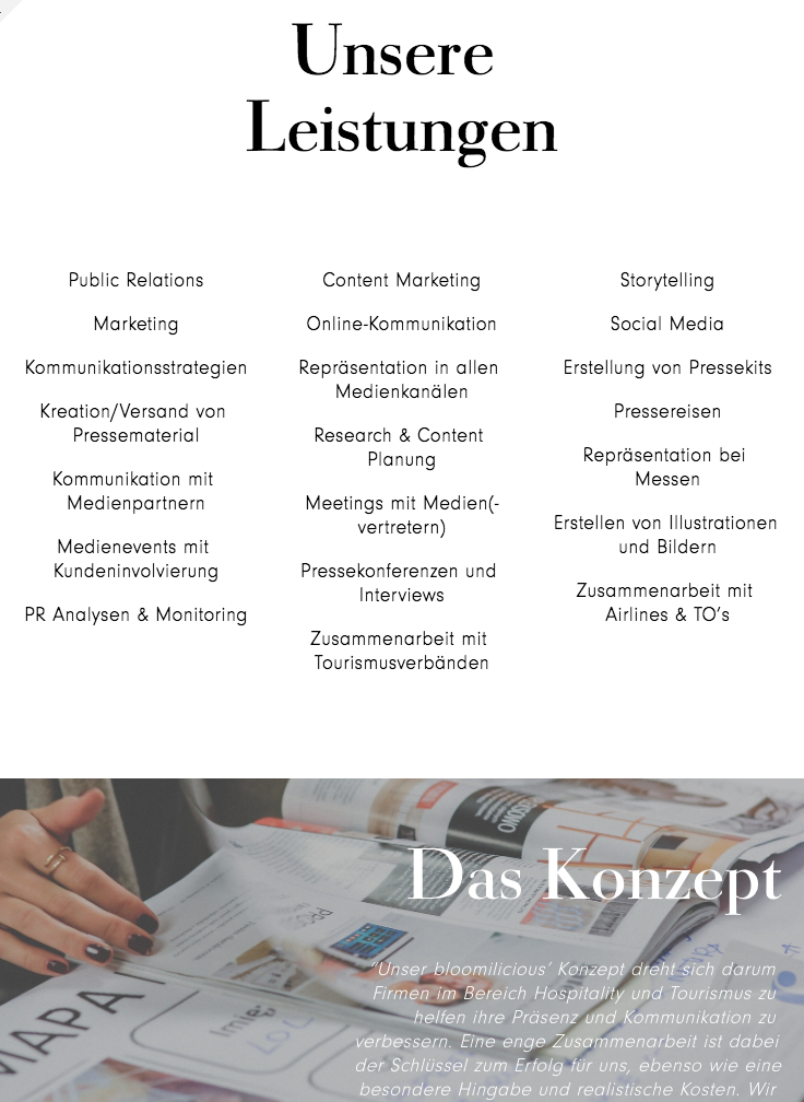 Brand and colour concepts adapted to clean design of brand, with pure text elements and text-on-image, whereby images are selected to represent the values and mood of the brand. Dual language approach, with one primary language and one secondary language.