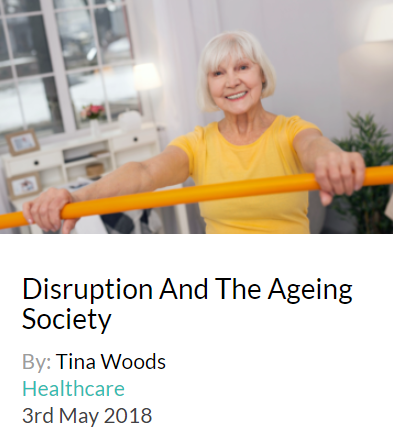 Forget technology. The growing ageing demographic is fast becoming the biggest force in disruption, not just for business but for society, work, play and life in general. By 2050, worldwide, there are likely to be two billion people over 60. The majority of children born in rich countries today can expect to live to more than a 100 yet we continue to structure our lives the way our parents and even grandparents did. Advances in healthcare have helped us live longer and scientists are now working to overcome the process of ageing itself. Longevity research is booming with the prospect of extending the human lifespan more promising every day. However, the real goal is to live healthier, longer lives, not just increase our time. And this is the hard part, but also the one with the most potential for disruption. Click here for article.
