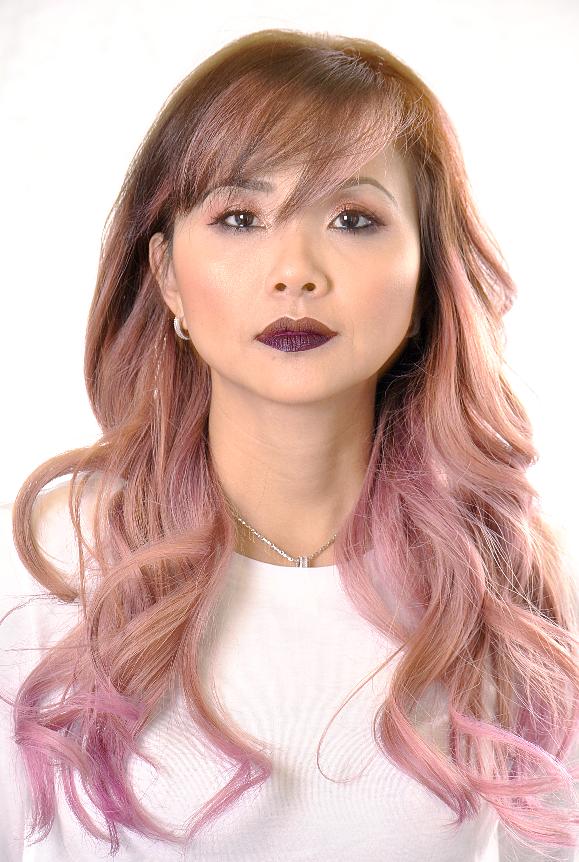                 Mermaid Makeover From Melted Dark Rosy To Peach And Cotton Candy Pink. 