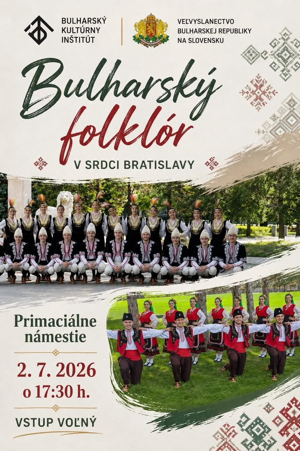Bulharský kultúrny inštitút premenil Primaciálne námestie na javisko bulharského folklóru