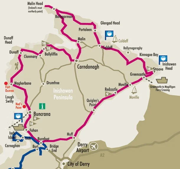 Map Of Inishowen Peninsula Ireland Inishowen 100 — Inishowen Breaks