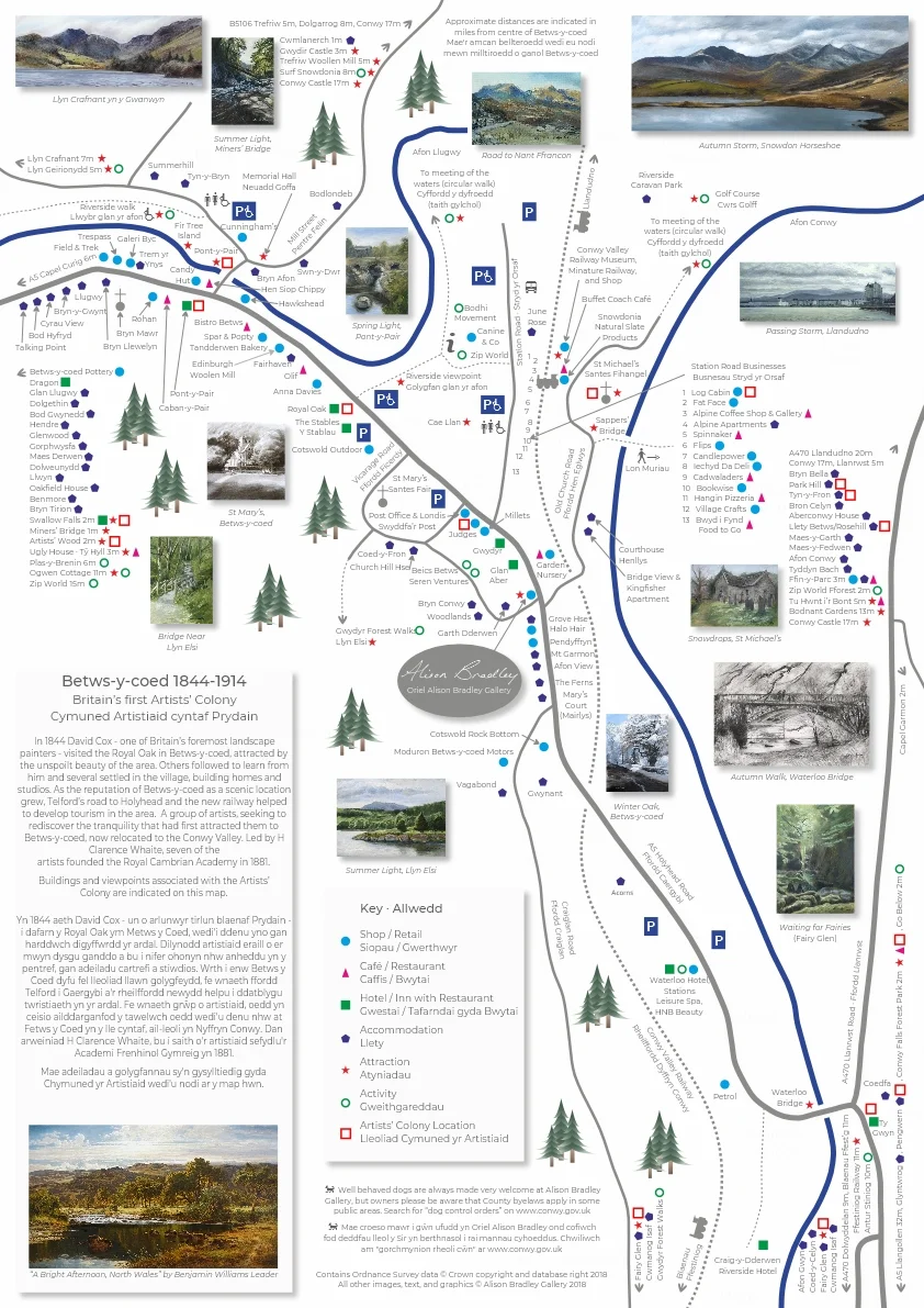 betws y coed map Betws Y Coed Village Map Alison Bradley Gallery betws y coed map