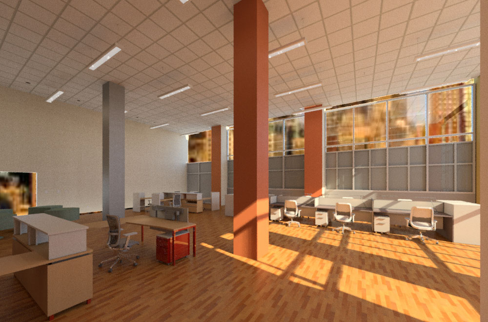 Rendering First Floor Work Station Perspective