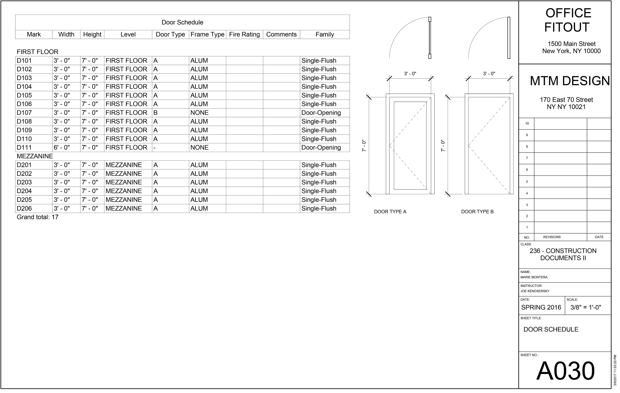 Door Schedule