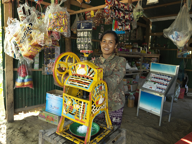 Soeurng Rina new shop business provides her community with cookies, sugar, salt, cooking oil and ice. The can get the revenue around $25 a day from her selling. Her customers are her fellow villagers who travel pass her store and she could gain around $3 from her selling. www.lendwithcare.org/entrepreneurs/index/12807 www.lendwithcare.org/entrepreneurs/updates/1096