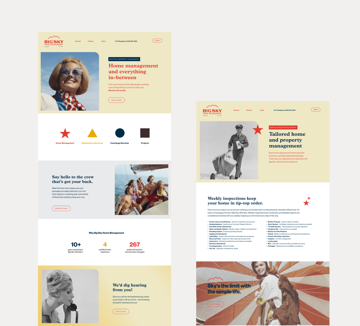 Big Sky Home Management Website Designs