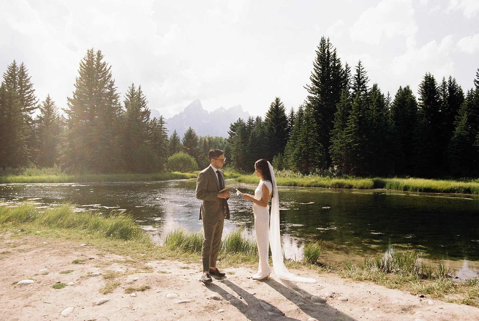 ilm photograph of ceremony at grand teton national park wedding