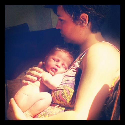One week old, soaking up the sunshine.