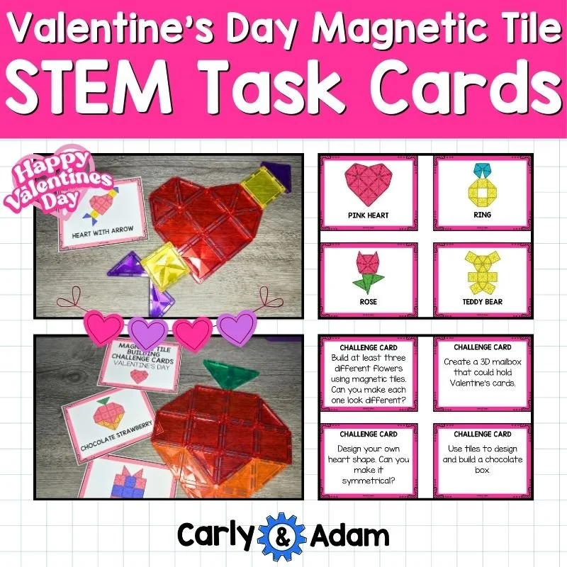 Preschool Magnetic Tile STEM Task Cards