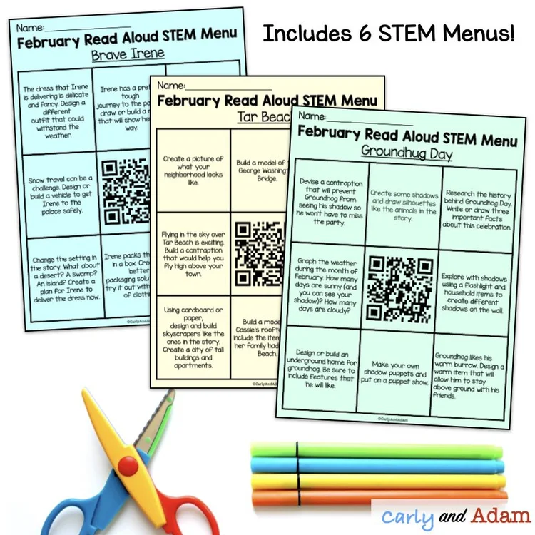 4 Ways to Use Read Aloud STEM Menus — Carly and Adam
