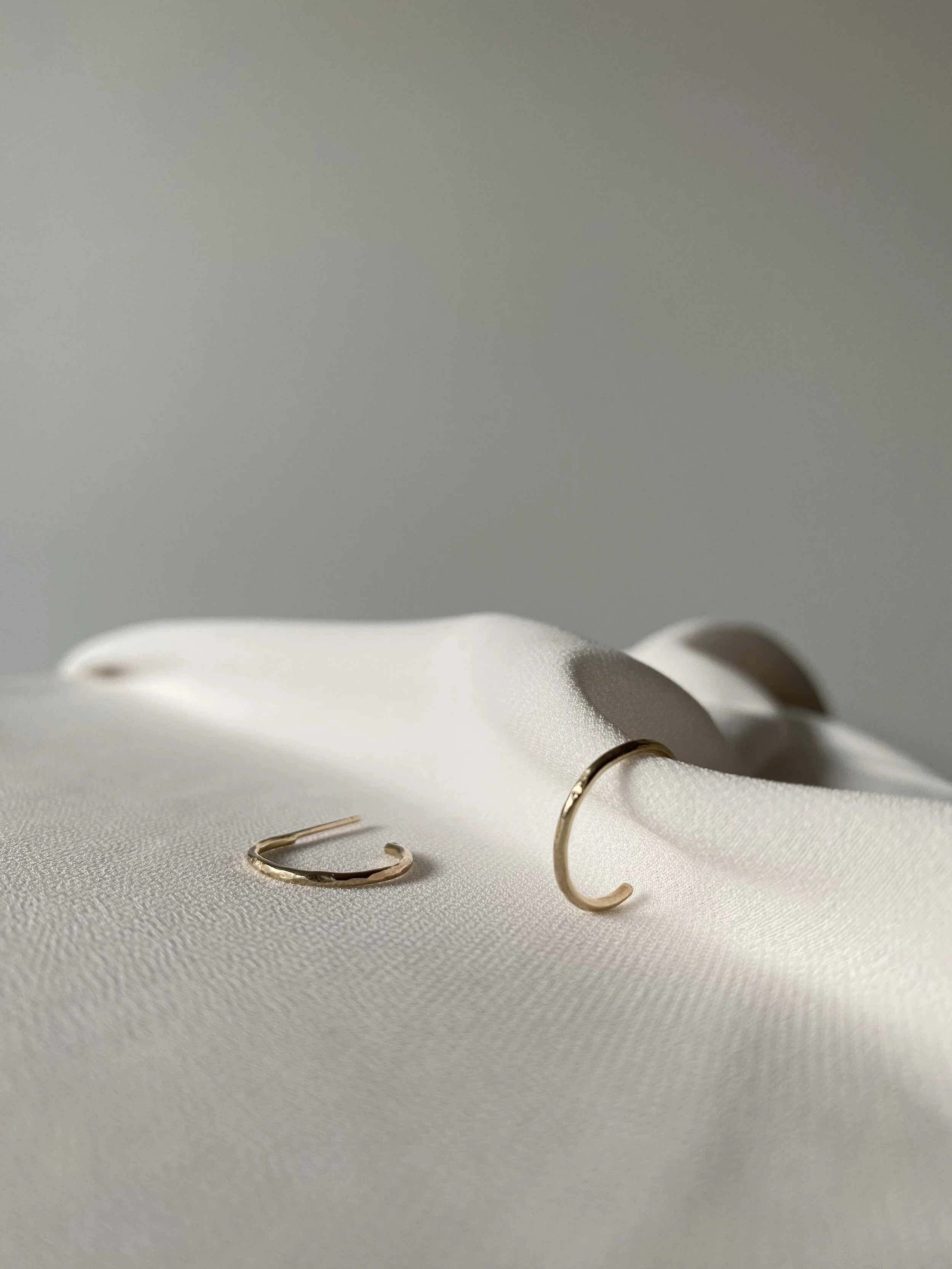 Hammered Solid 9 Carat Gold Hoop Earrings.JPG