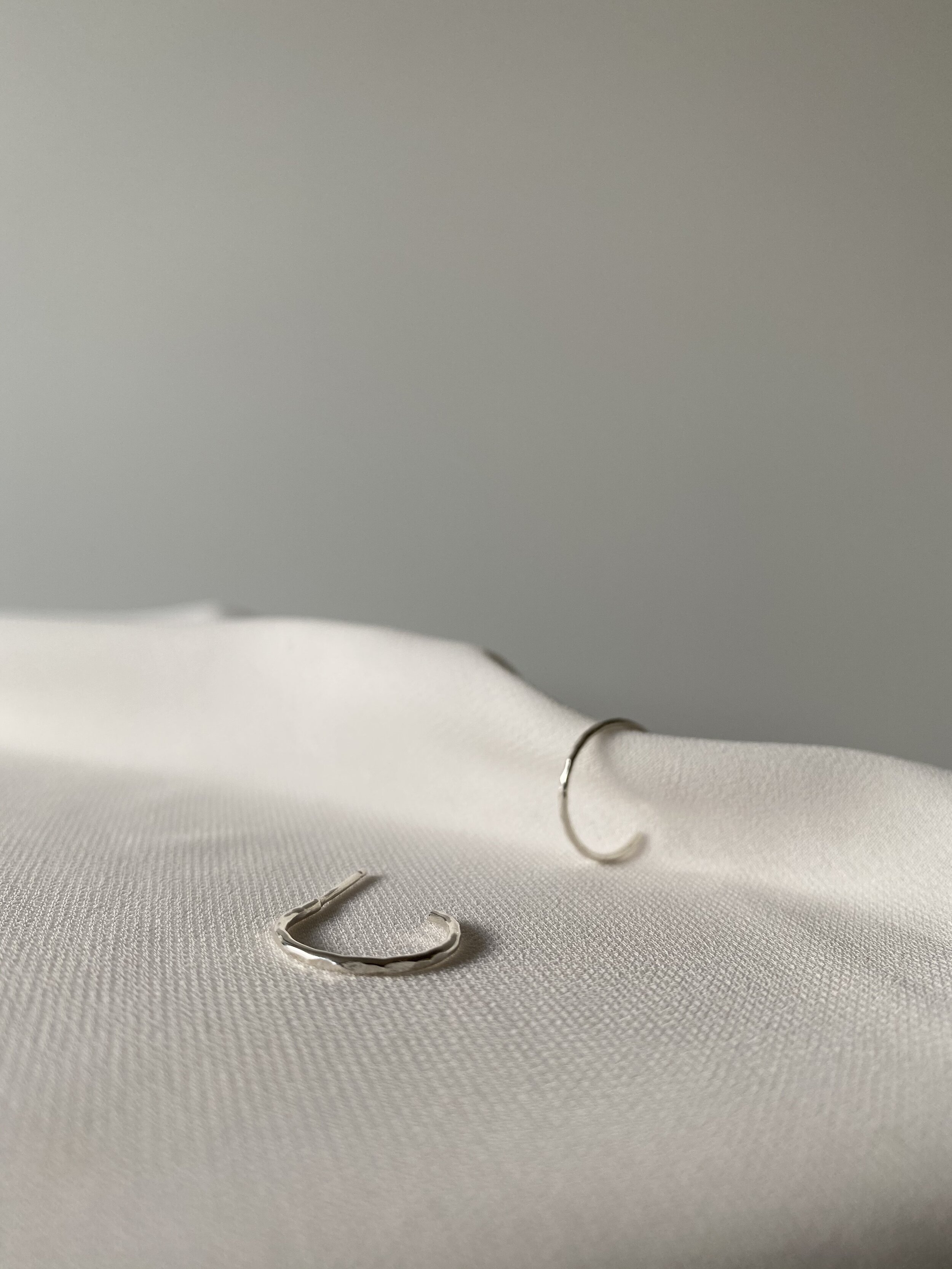 Sterling Silver Bark Hoop Earrings by FAWE.JPG