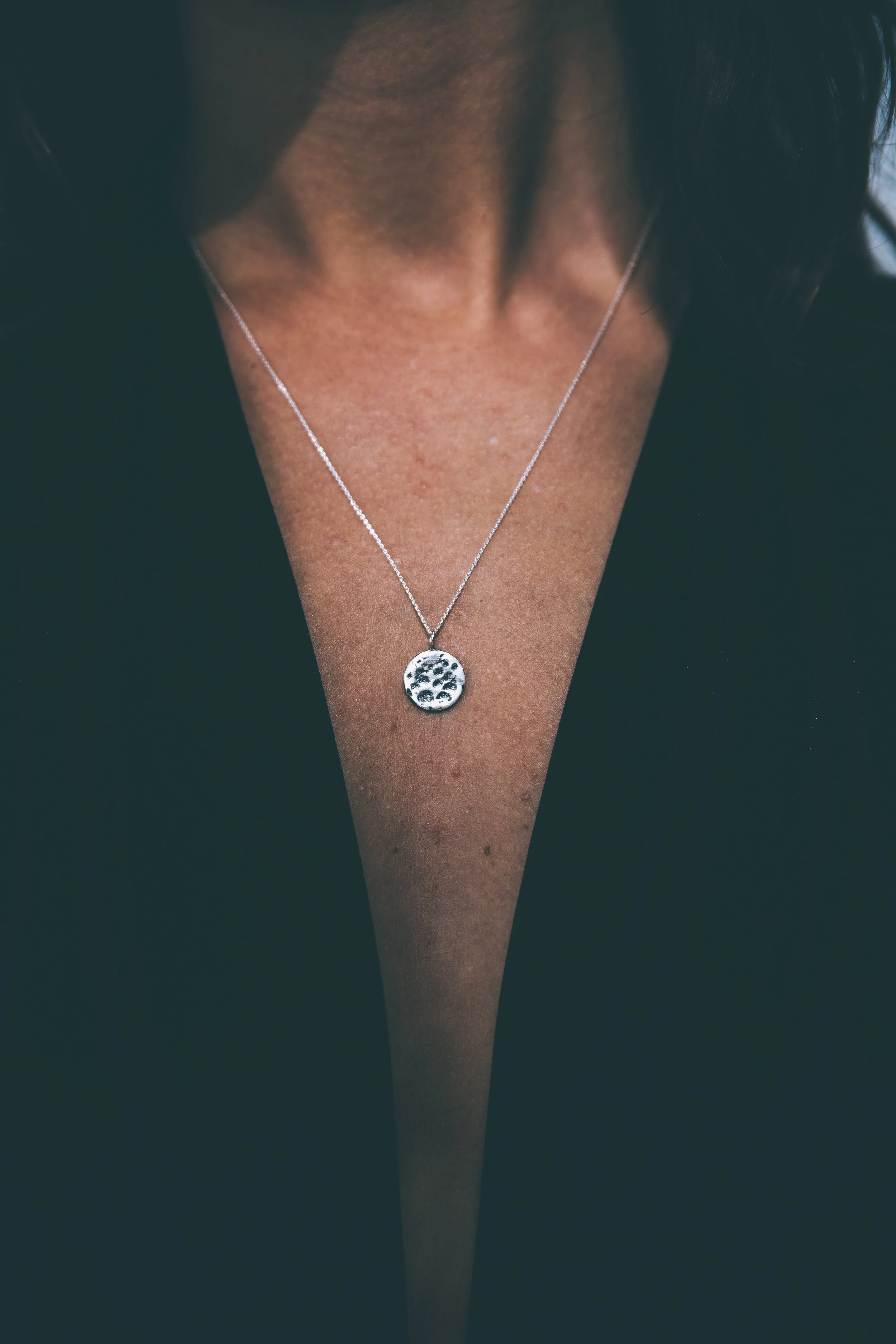 FULL MOON NECKLACE (OXIDISED) — FAWE
