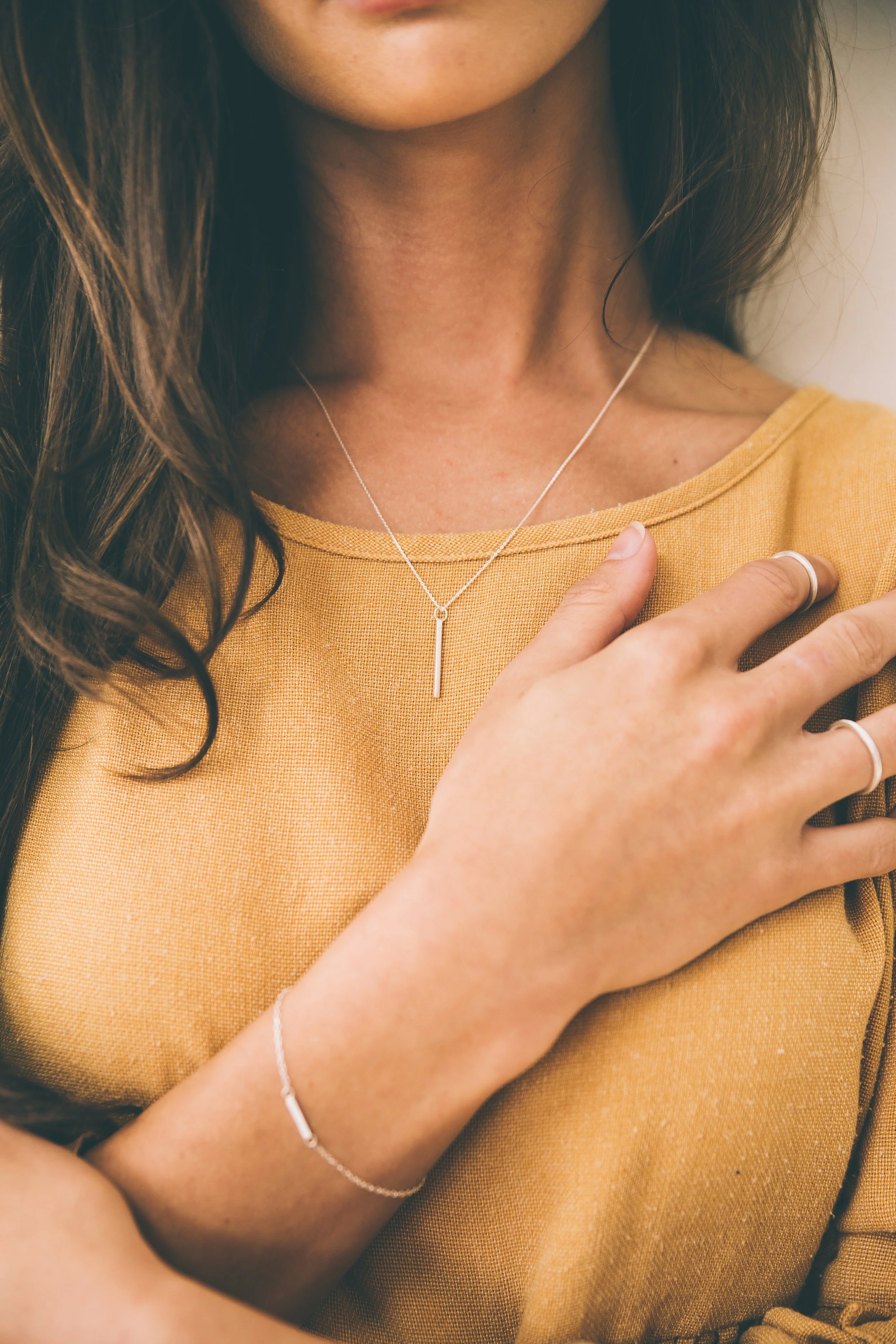 FAWE Jewellery Horizon Collection 100% Recycled Sterling Silver Amity Drop Necklace 9 .JPG