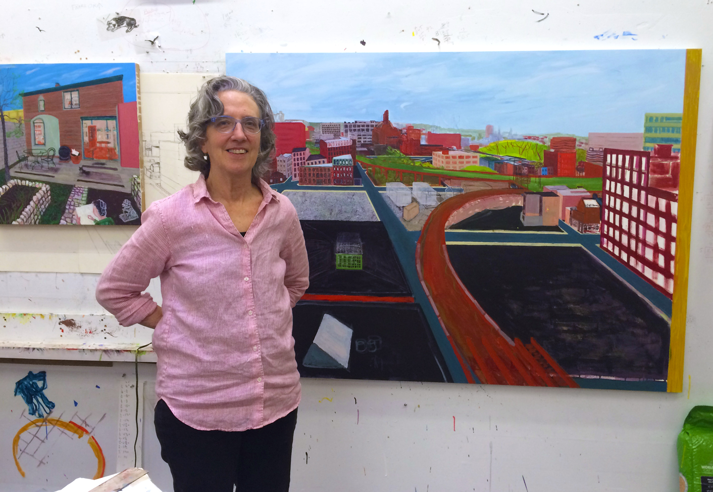 Sarah McEneaney in her studio
