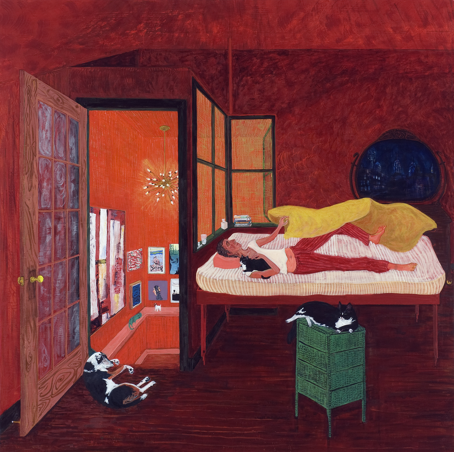 Night , 2008, egg tempera on linen, 48 x 48 inches. Courtesy of Locks Gallery