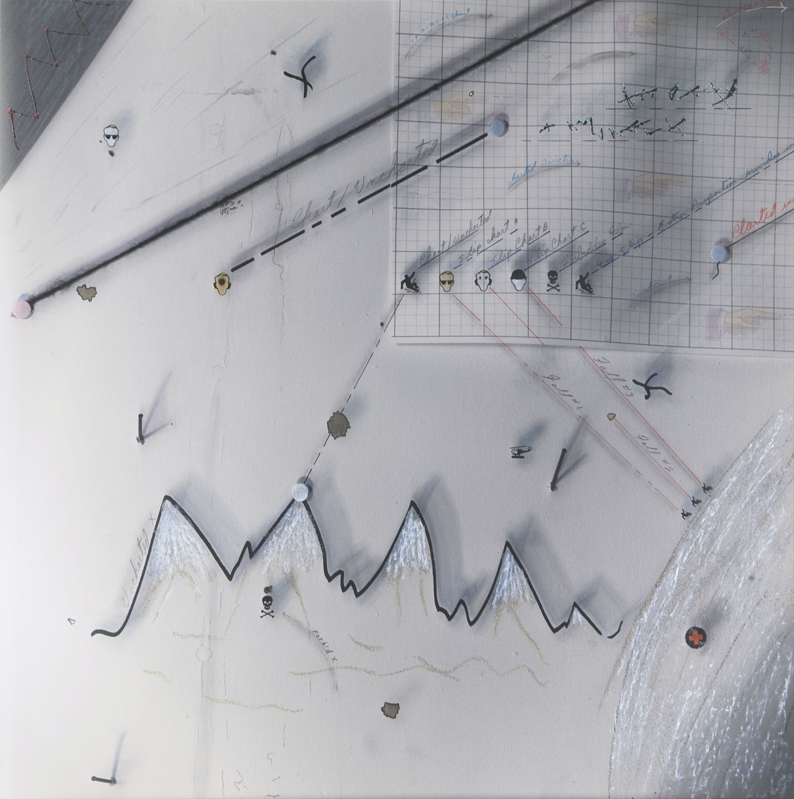 "Flow Chart #8/Chart Uncharted", 1979, 18"x18"