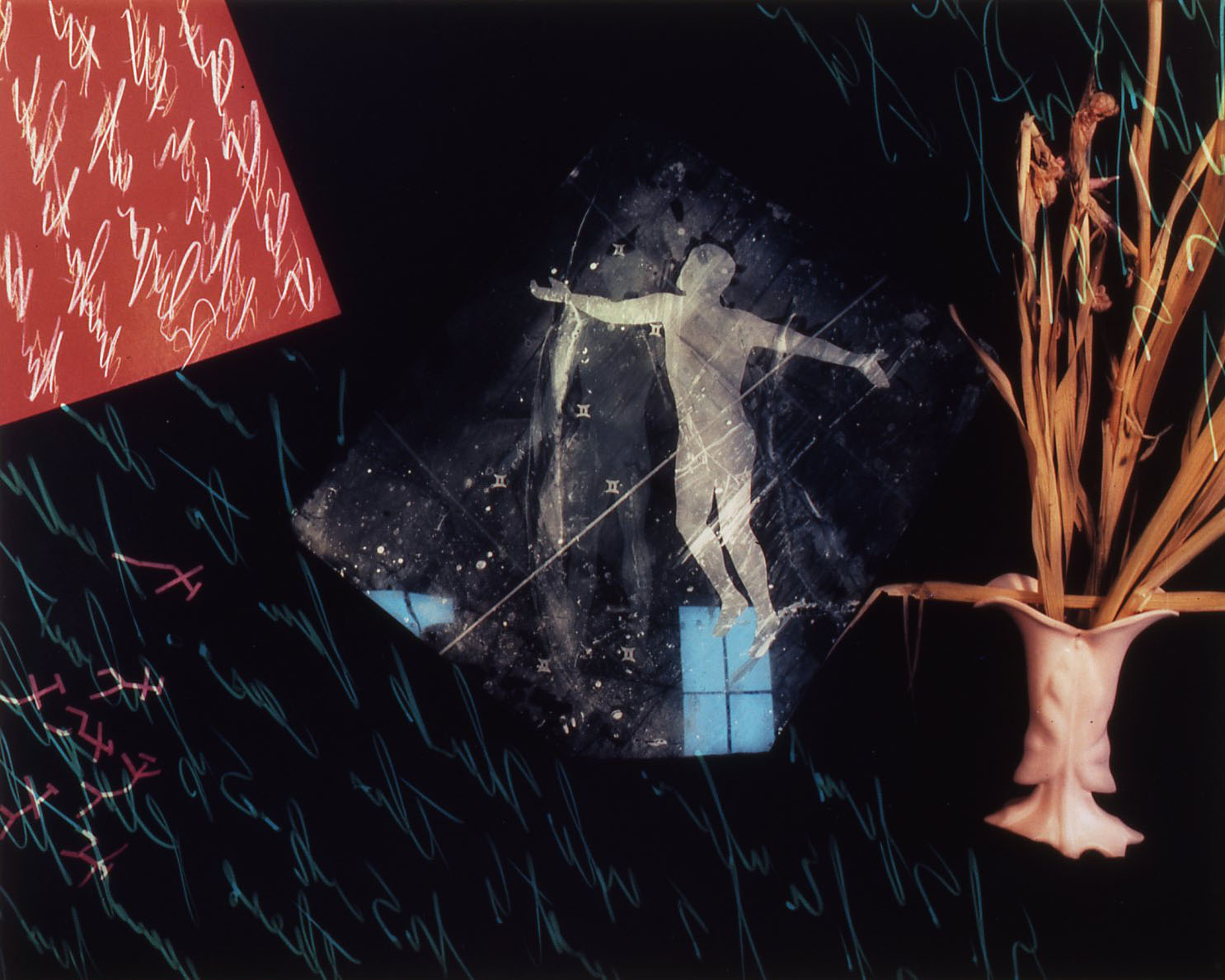 "Studio C Series/Dramatic Figure Emerging from Window", 1985, 20x24"