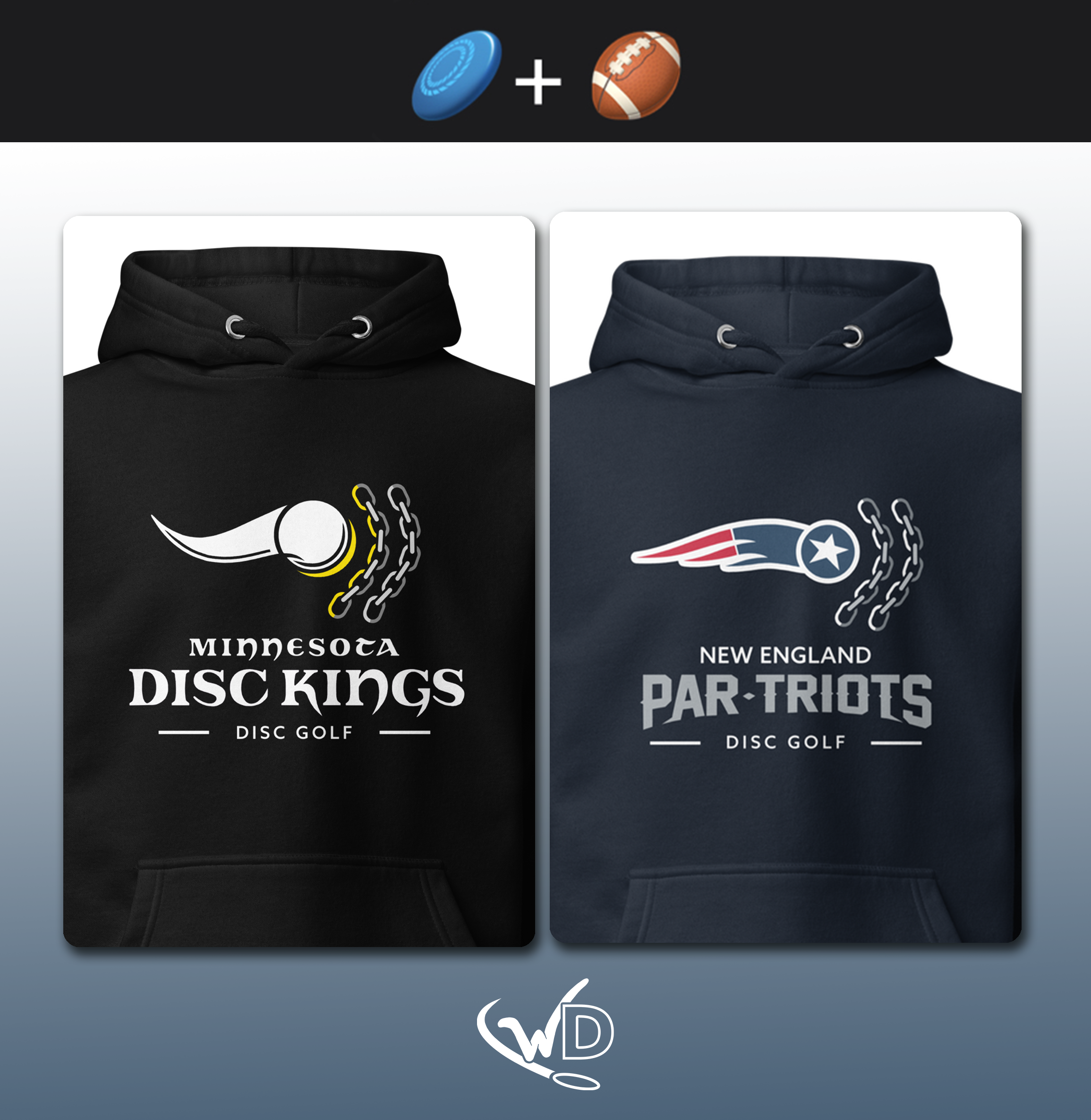 Disc Golf Hoodies Inspired by Football