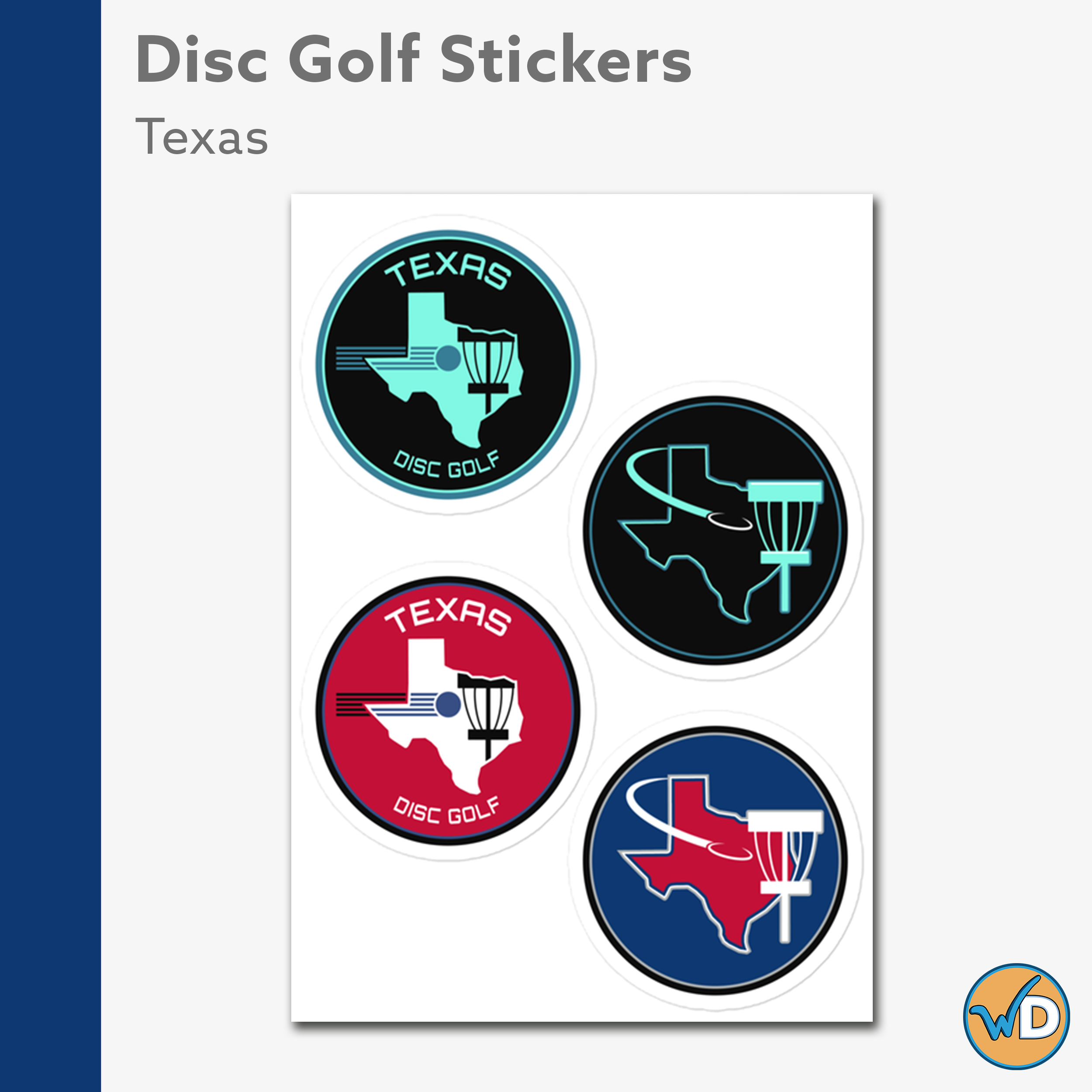 Texas Disc Golf Stickers