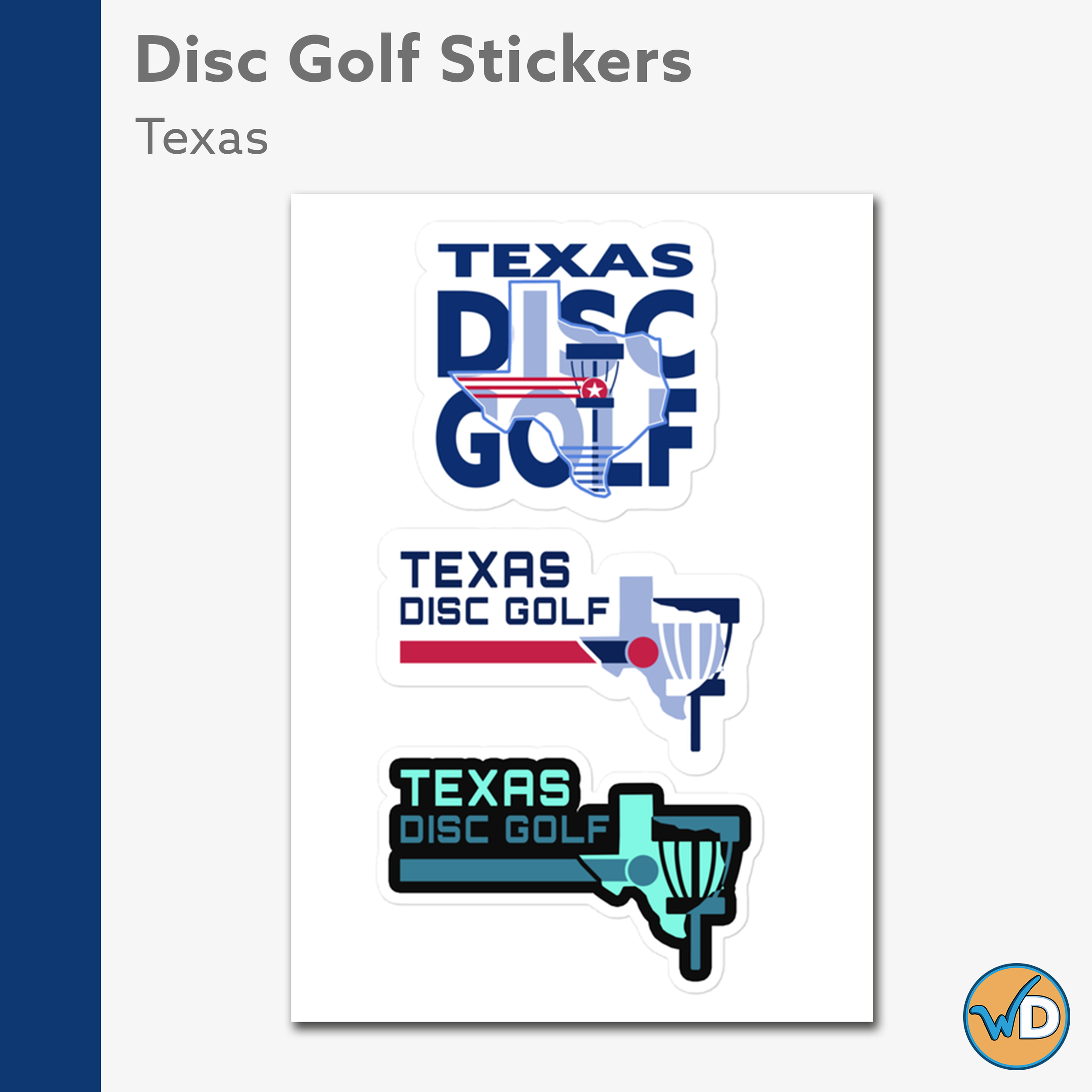 Texas Disc Golf Stickers