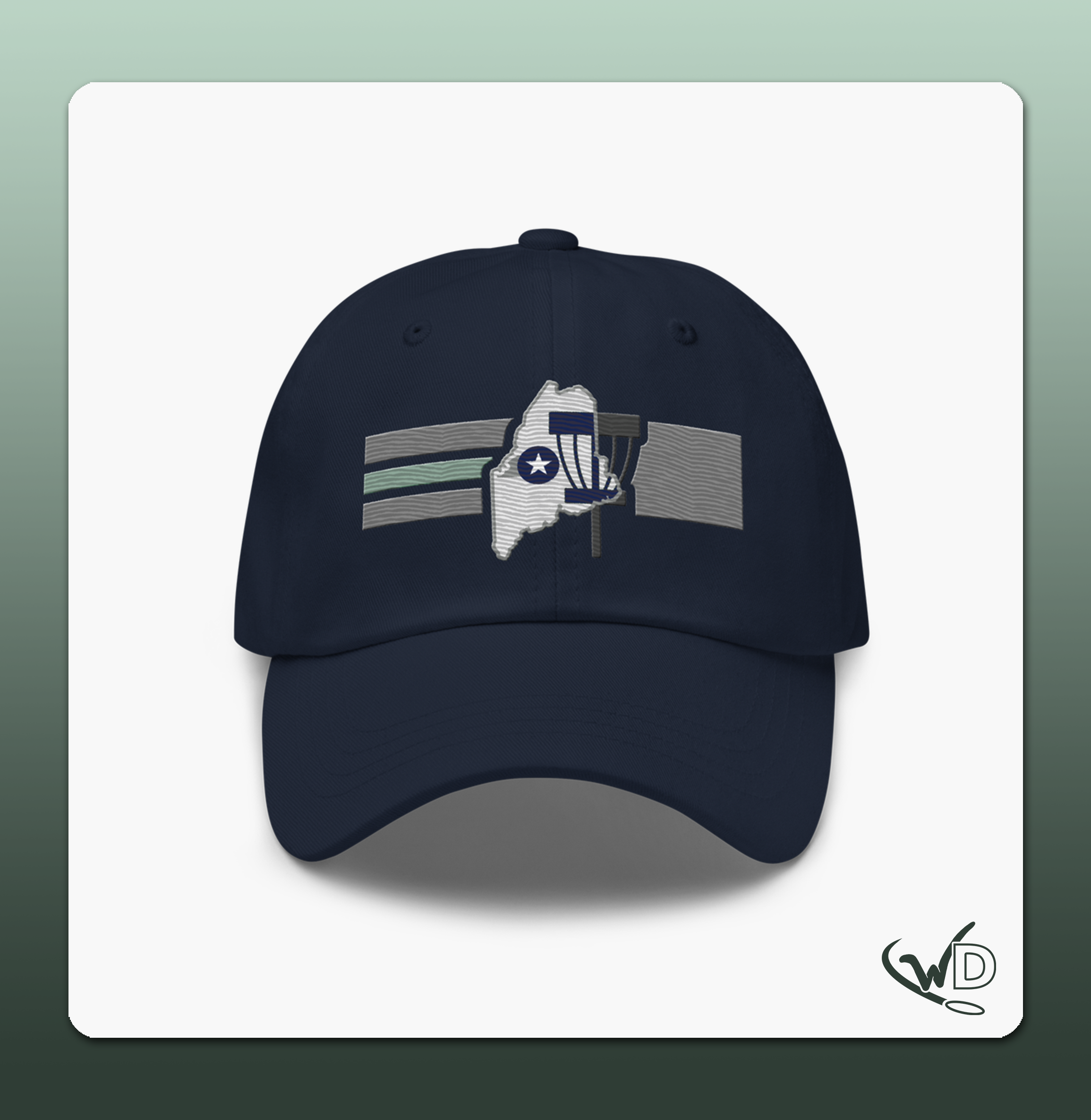 Maine Disc Golf Line Gray - Dark Embroidered Hat