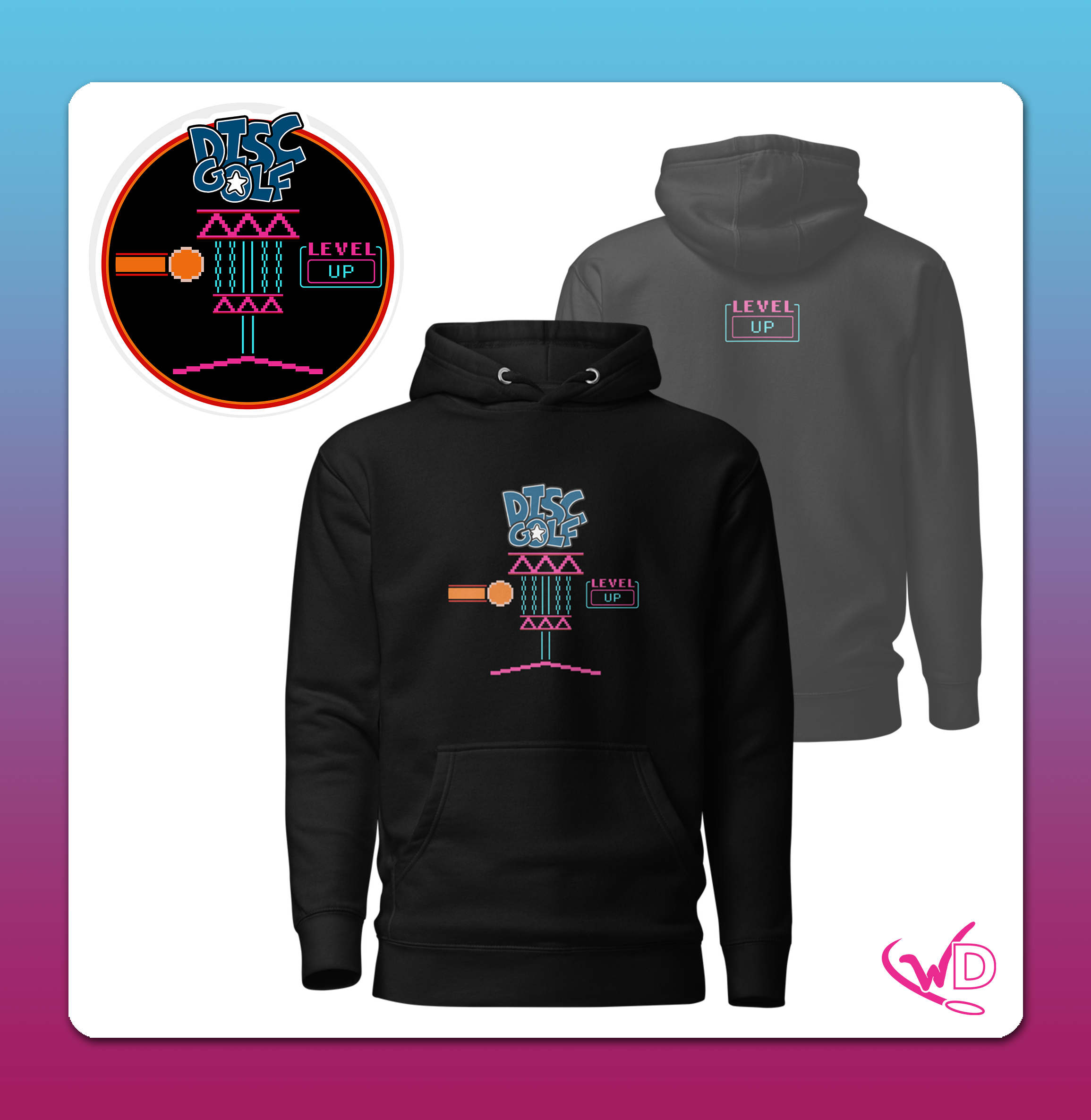 Disc Golf Level Up - Dark Unisex Hoodie