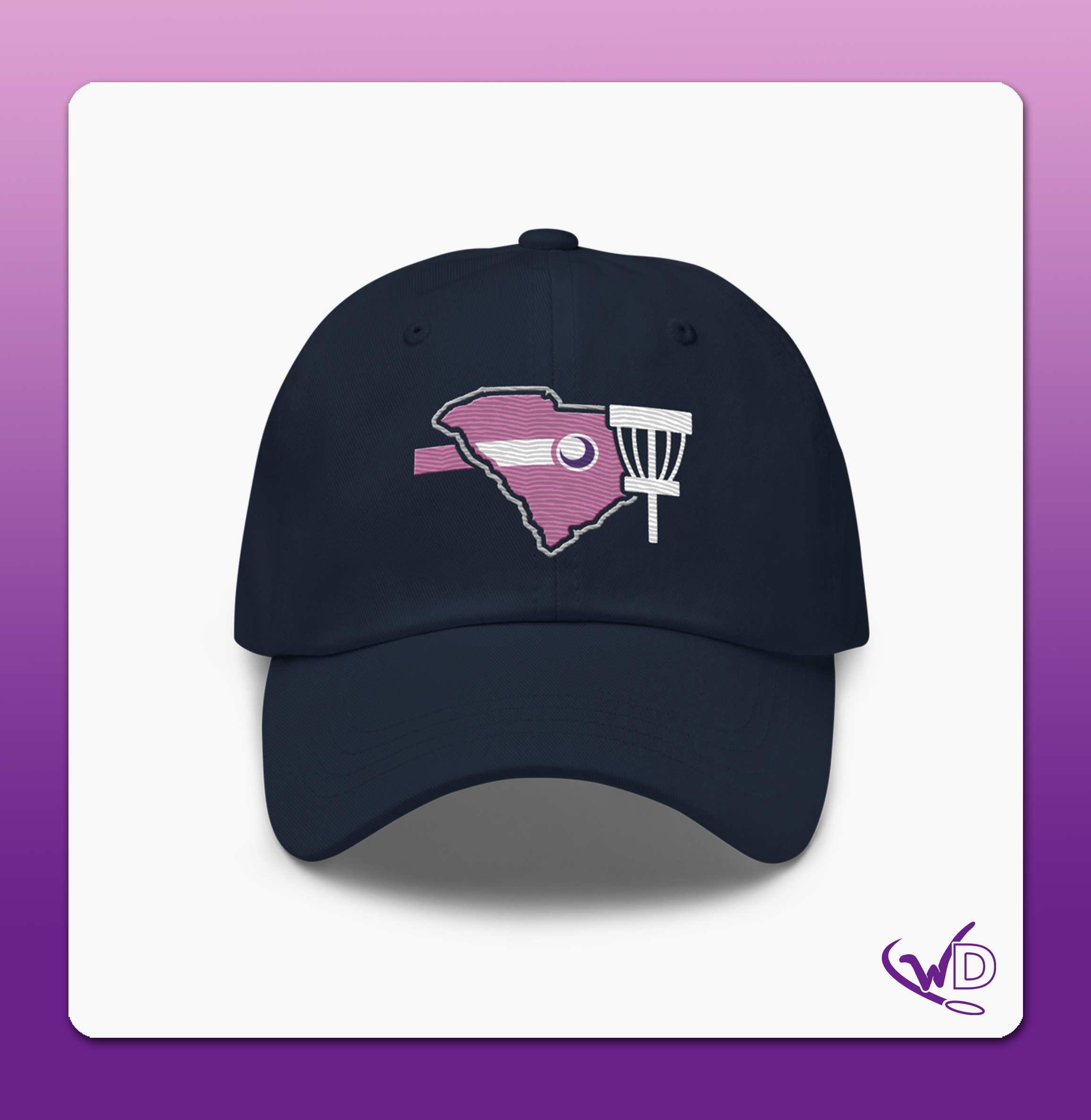 South Carolina Disc Line Pink - Dark Embroidered Hat